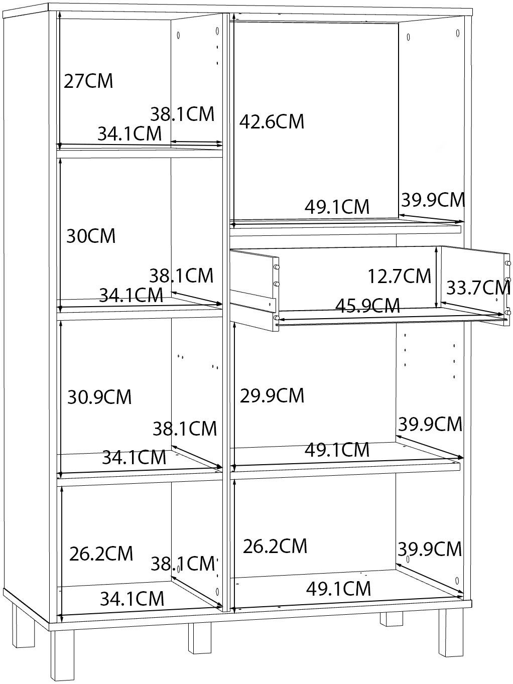 FORTE Highboard Killarney, Highboard, Soft Close, Stauraum