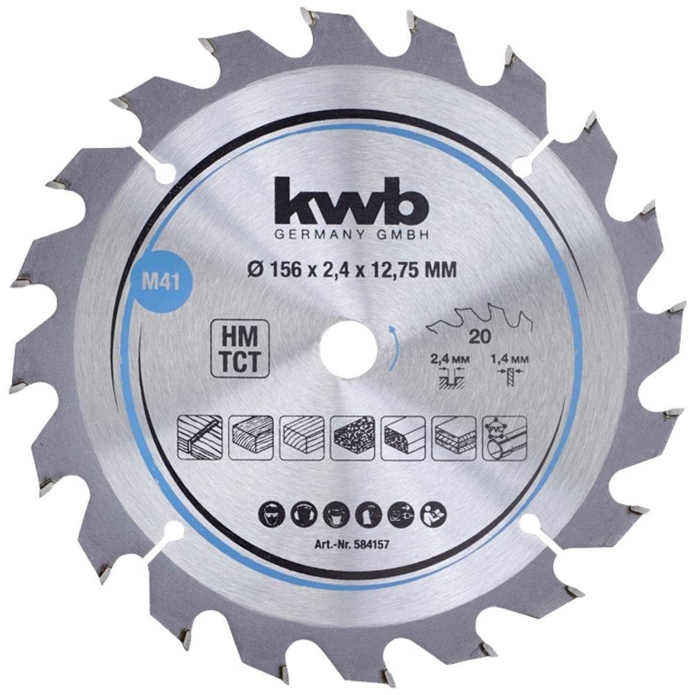 kwb Kreissägeblatt Span-Platten Kreissäge-Blatt, Holz-/Hartholz, 156