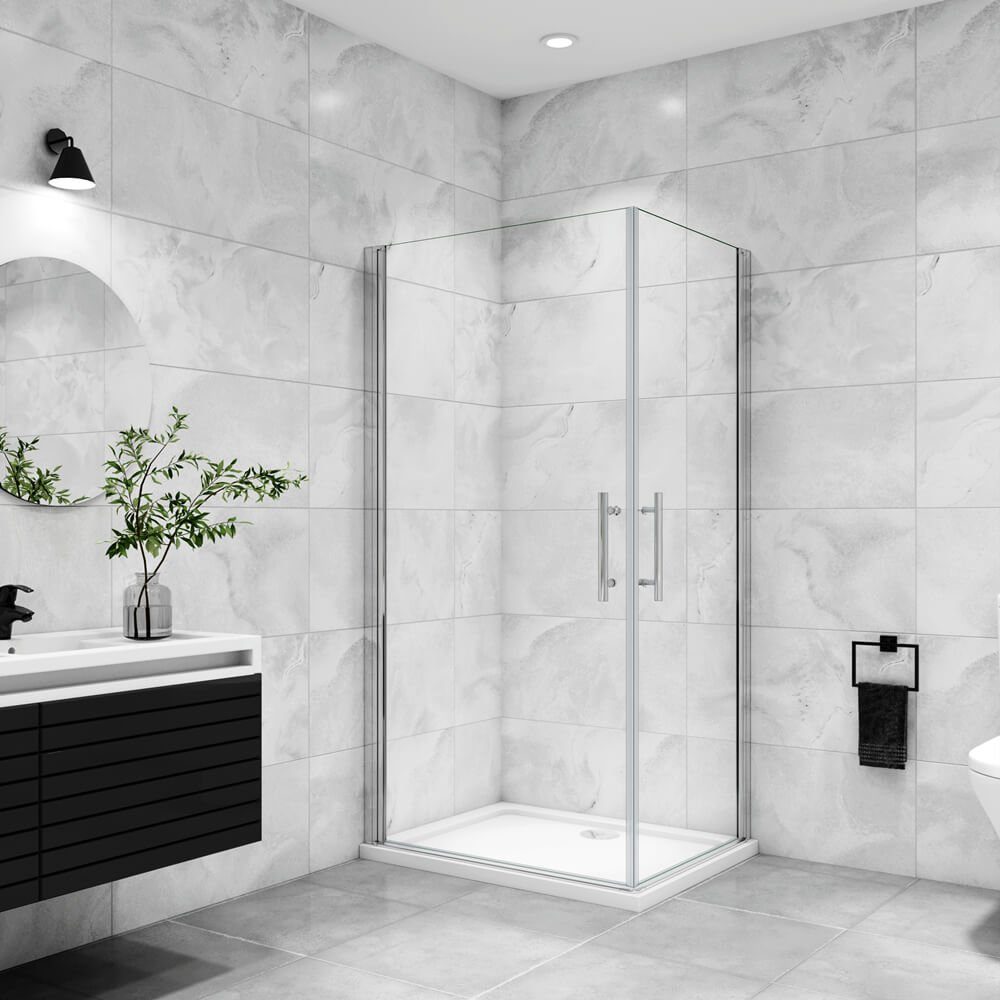 duschspa Eckdusche Drehtür Eckeinstieg Duschkabine Duschabtrennung Duschtür Nano Glas, BxT: 76x70 cm, Einscheibensicherheitsglas, Sicherheitsglas, Set, Klarglas