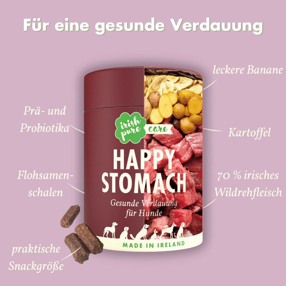 Irish Pure Irish Pure Nahrungsergänzungsmittel 300g - Magen/Darm, Gelenke & Fell Happy Stomach, Ergänzungsfuttermittel für: Hunde