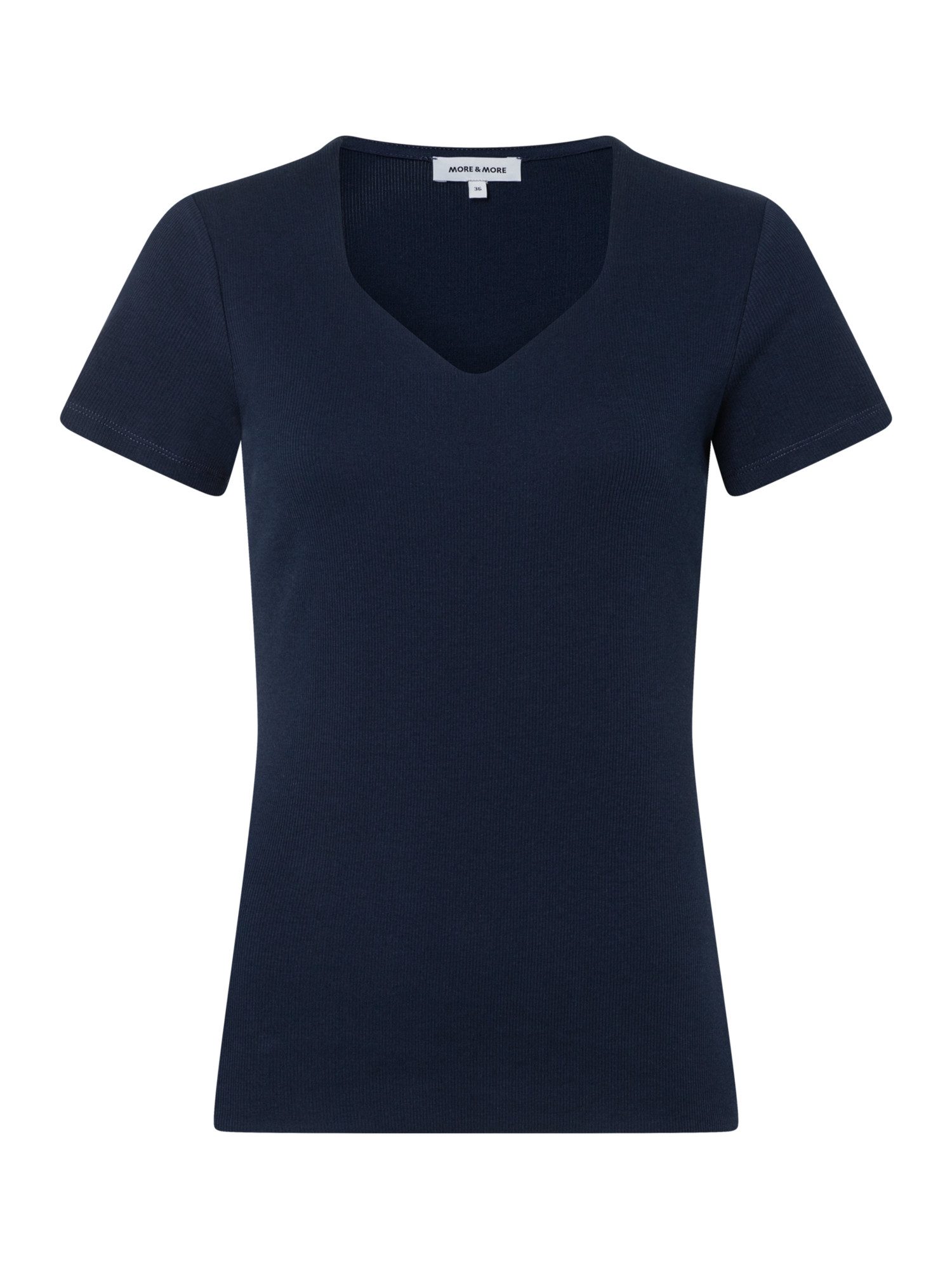 MORE&MORE Kurzarmshirt schmales 1/2 Arm Shirt, gerippt günstig online kaufen