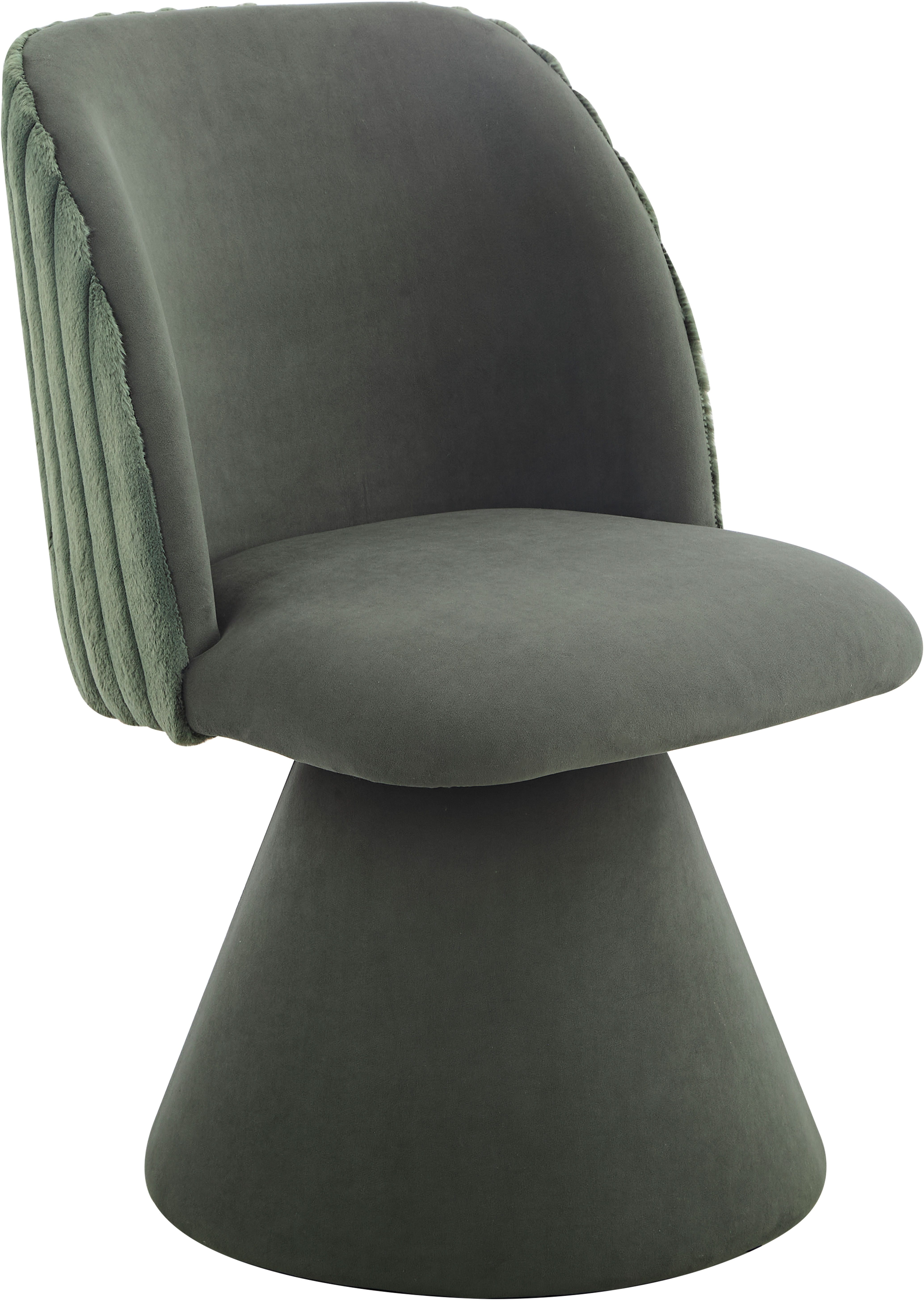 HELA Drehstuhl BARI I (Set, 1 St), 360° drehbar, Polsterfuß, Materialkombi, Außen Felloptik Innen Velvet