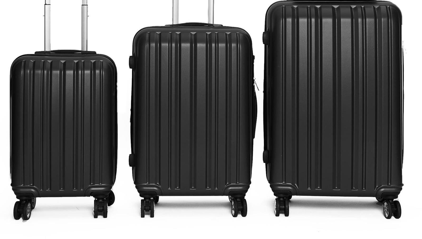 ZELLERFELD Kofferset Hartschalenkofferset 4 Schwarz Trolley Koffer mit ABS 3-Teilig Doppelräder, tlg) (3