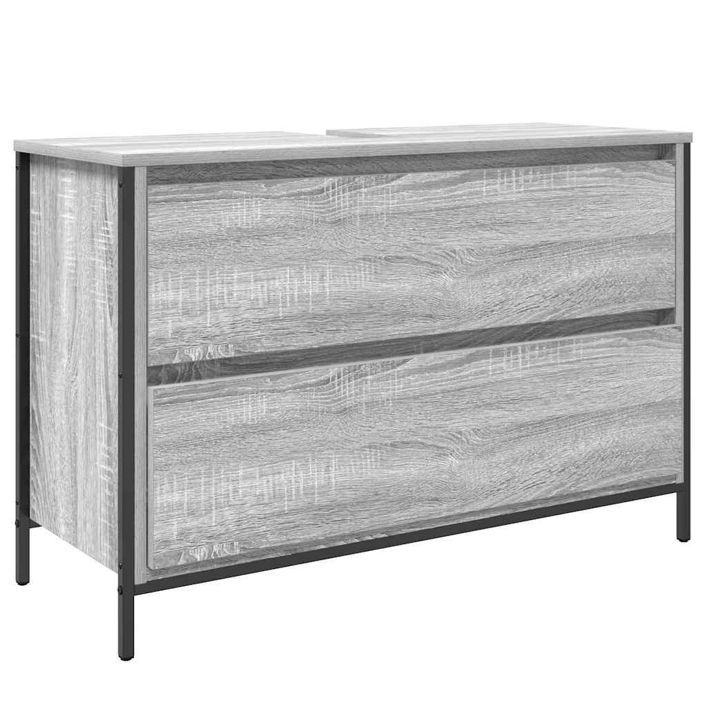 vidaXL Badezimmerspiegelschrank Waschbeckenunterschrank mit Schubladen Grau Sonoma 90x34,5x60cm (1-St)