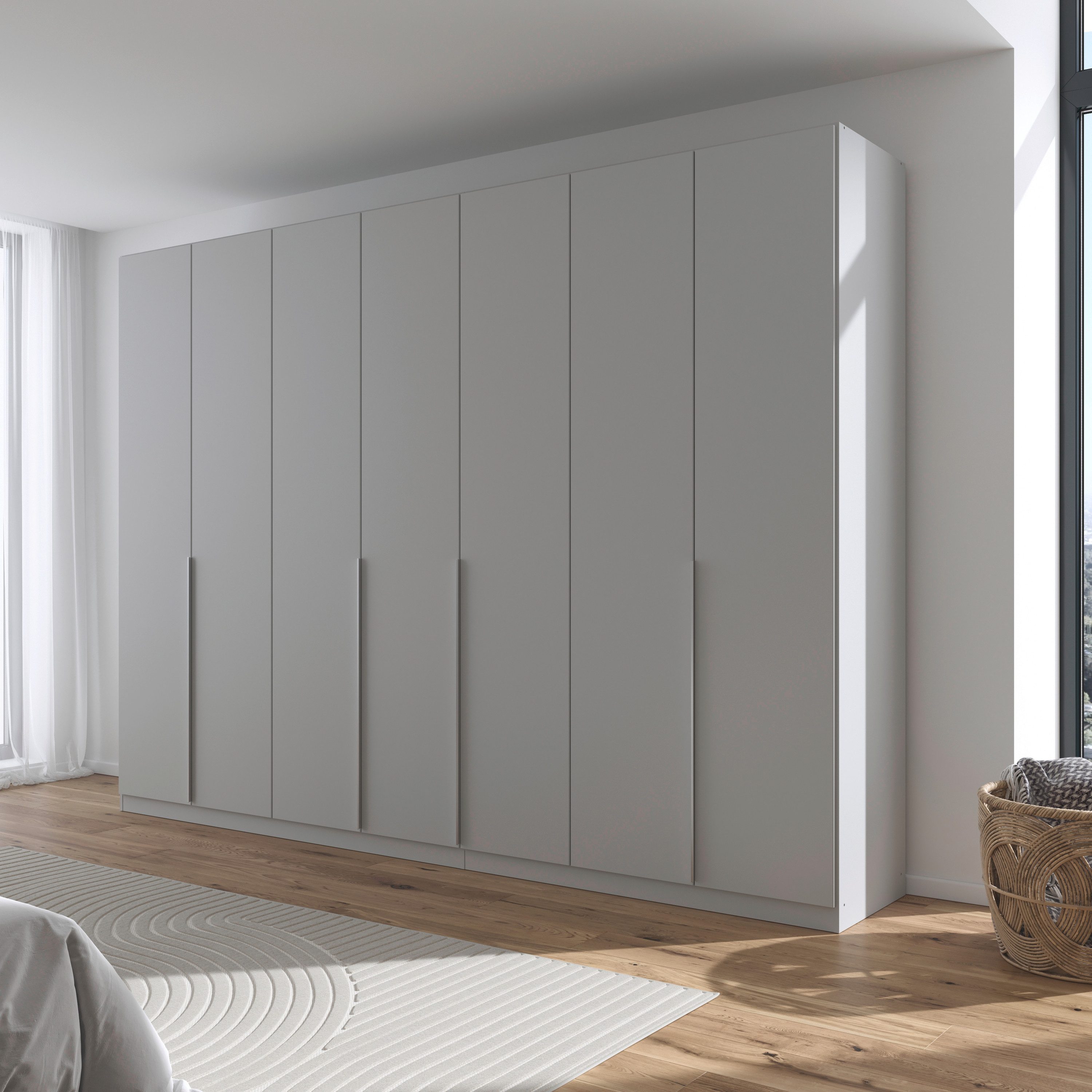 OTTO home Drehtürenschrank Kleiderschrank Schrank Garderobe AGORDO Schlafzimmer (in zwei Griff-Farben, Breiten 91-405 cm, Dekor- oder Hochglanzfront) durchdachte Innenausstattung, in 8 Breiten und 2 Höhen MADE IN GERMANY