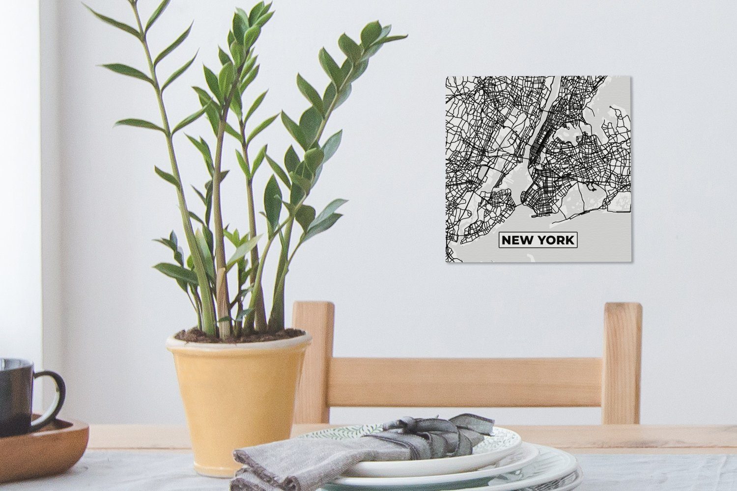 Leinwand Weiß, Wohnzimmer von St), New York OneMillionCanvasses® Stadtplan - Karte (1 - Leinwandbild Schlafzimmer und Bilder für Schwarz