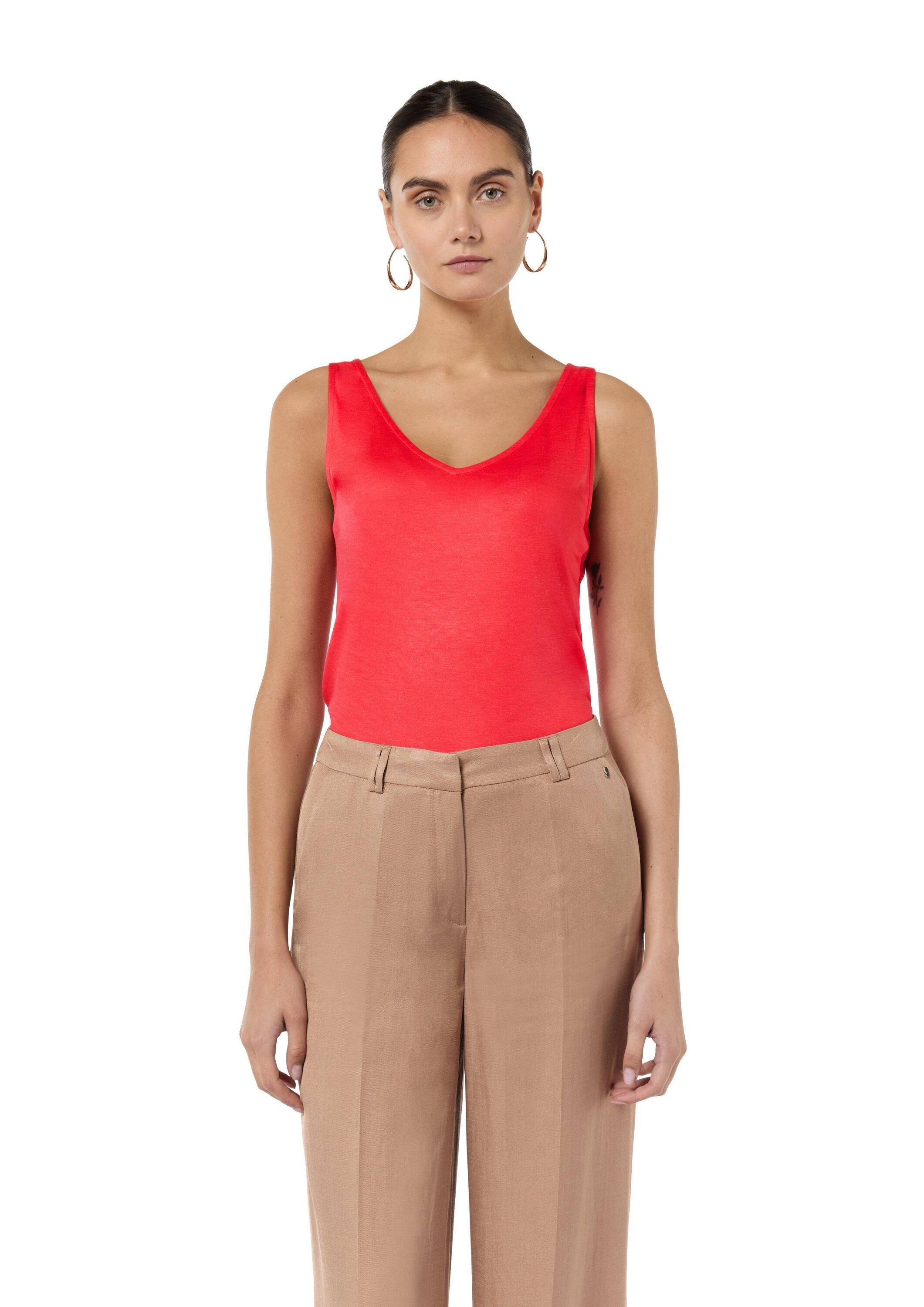 comma Muskelshirt T-Shirt Jerseytop mit V-Ausschnitt