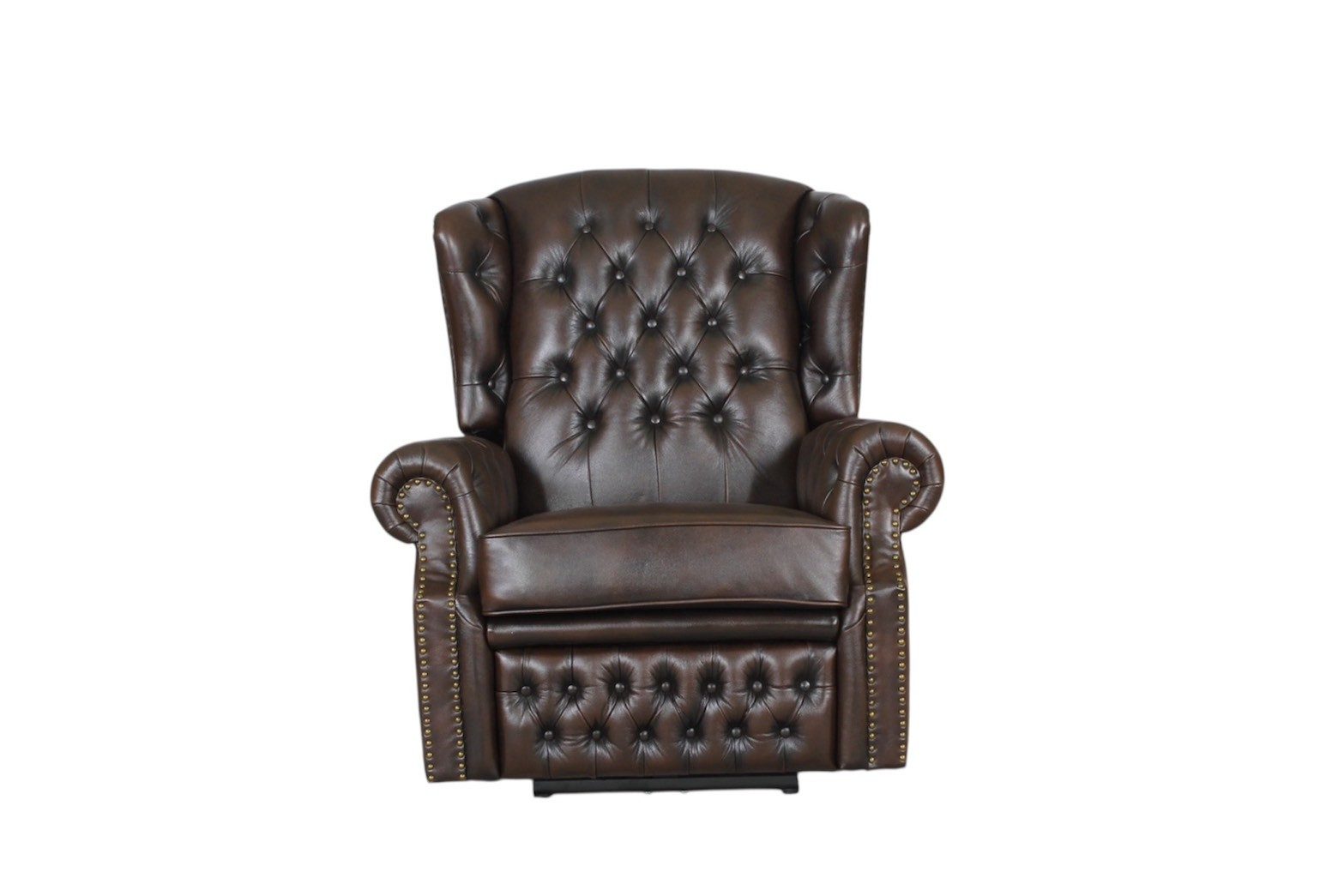 Salottini Chesterfield-Sessel SOFORT LIEFERBAR Chesterfield Ohrensessel Stunning Motor braun, Vollleder