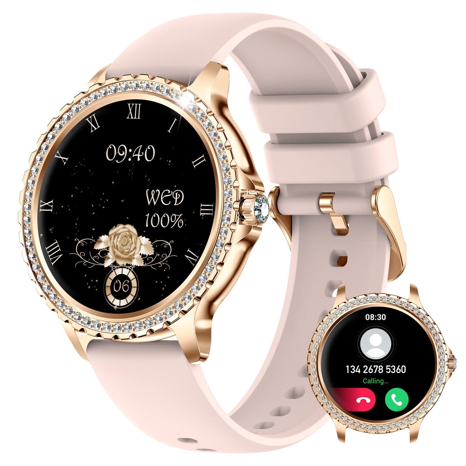 Lige Smartwatch Damen mit Metallband, 1.32 Zoll Fitnessuhr Telefonfunktion Smartwatch, Herzfrequenz Schlafmonitor, IP67 Wasserdicht Schrittzähler