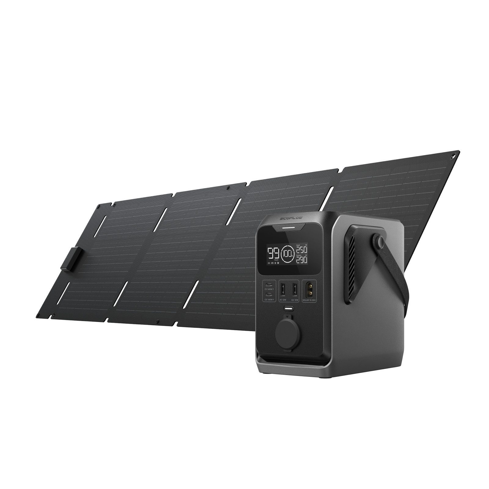 Ecoflow ECOFLOW TRAIL 300 DC Tragbare Powerstation, 288 Wh Powerstation 300 W Solargenerator, Schnellladung, 5 Ausgänge Sturzsicher, Solar/Kfz-Eingang, 0 dB für Camping/Reisen/Notfälle