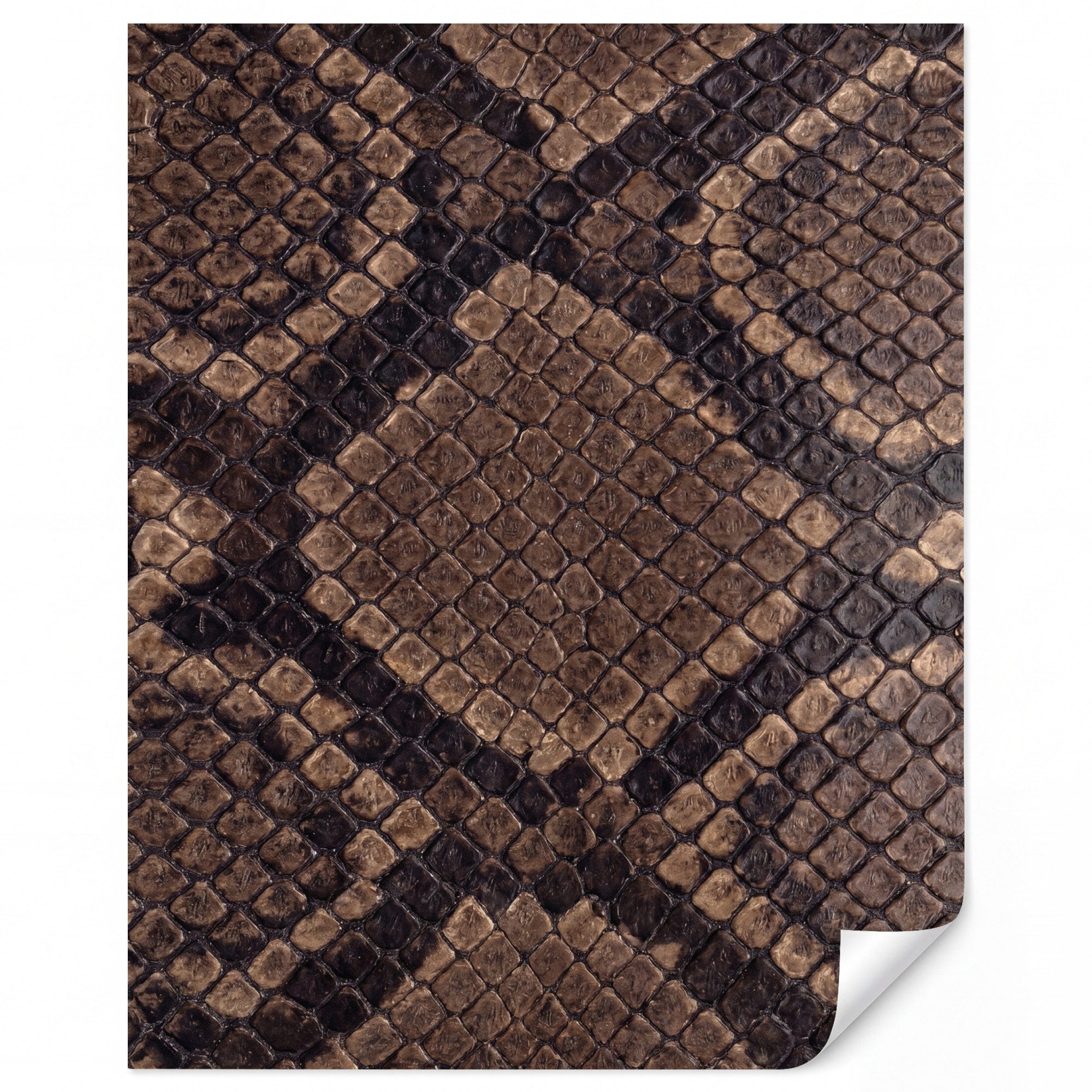 OnlyWow Fototapete Python - Schuppen - Bronze, Matt, bedruckt, Wohnzimmer, Schlafzimmer, Modern 180x220cm
