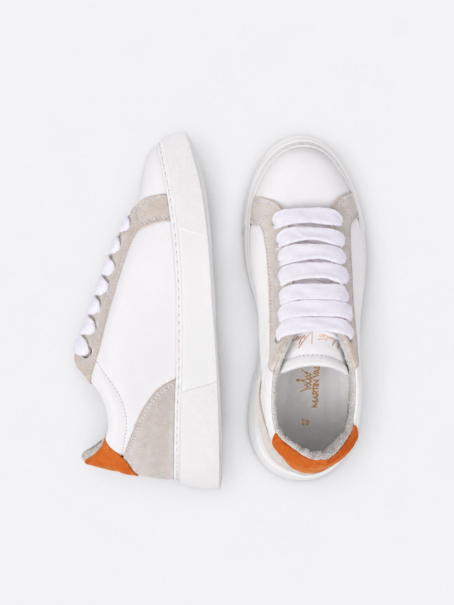 Martin Valen Unisex Rool Court Leder Sneaker Schnürschuh