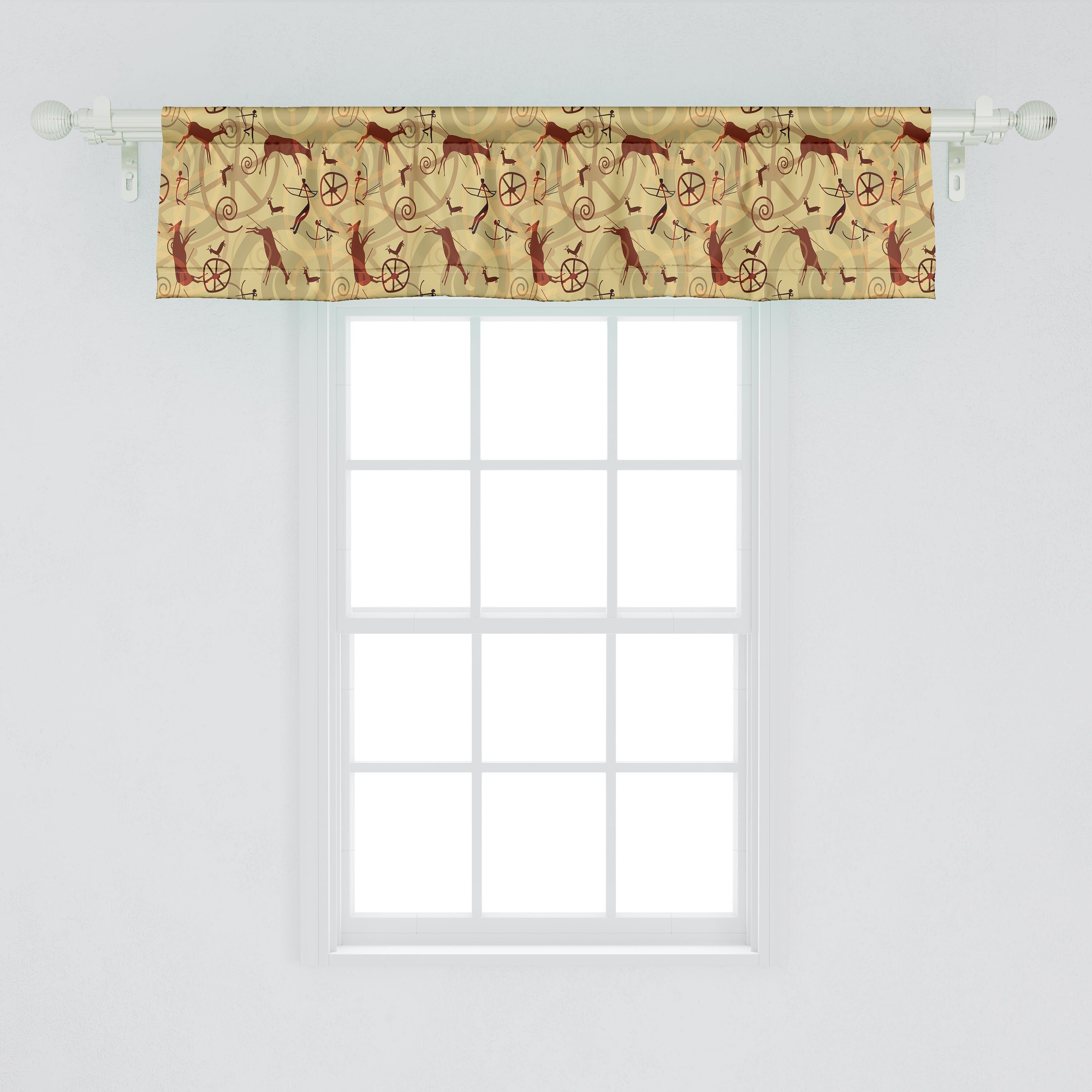 Volant Dekor Microfaser, Scheibengardine prähistorische mit für Schlafzimmer Vorhang Kunst Stangentasche, Abakuhaus, südwestlich Küche