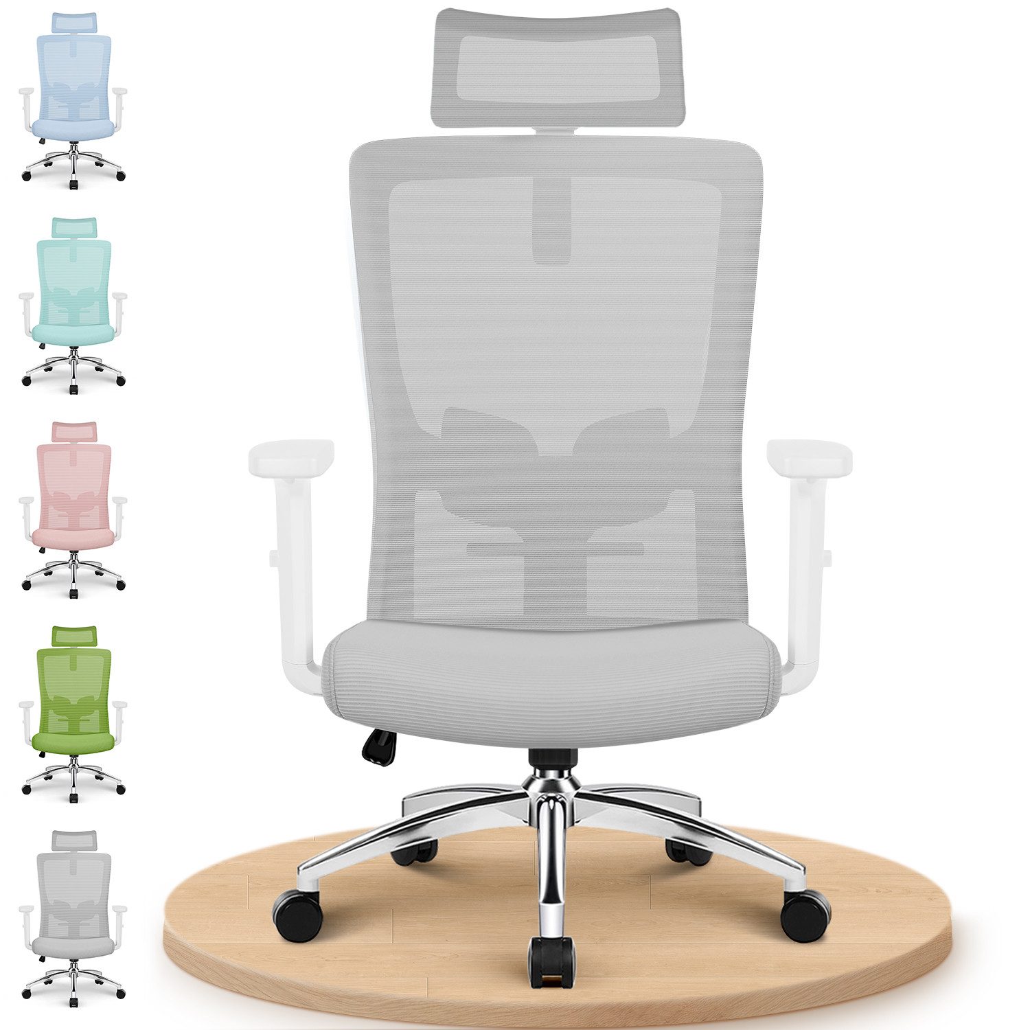 Adormii Bürostuhl Bürostuhl ergonomisch,schreibtischstuhl mit Metallfuß, stabil (Ergonomischer bürostuhl mit verstellbaren Armlehnen, büro …