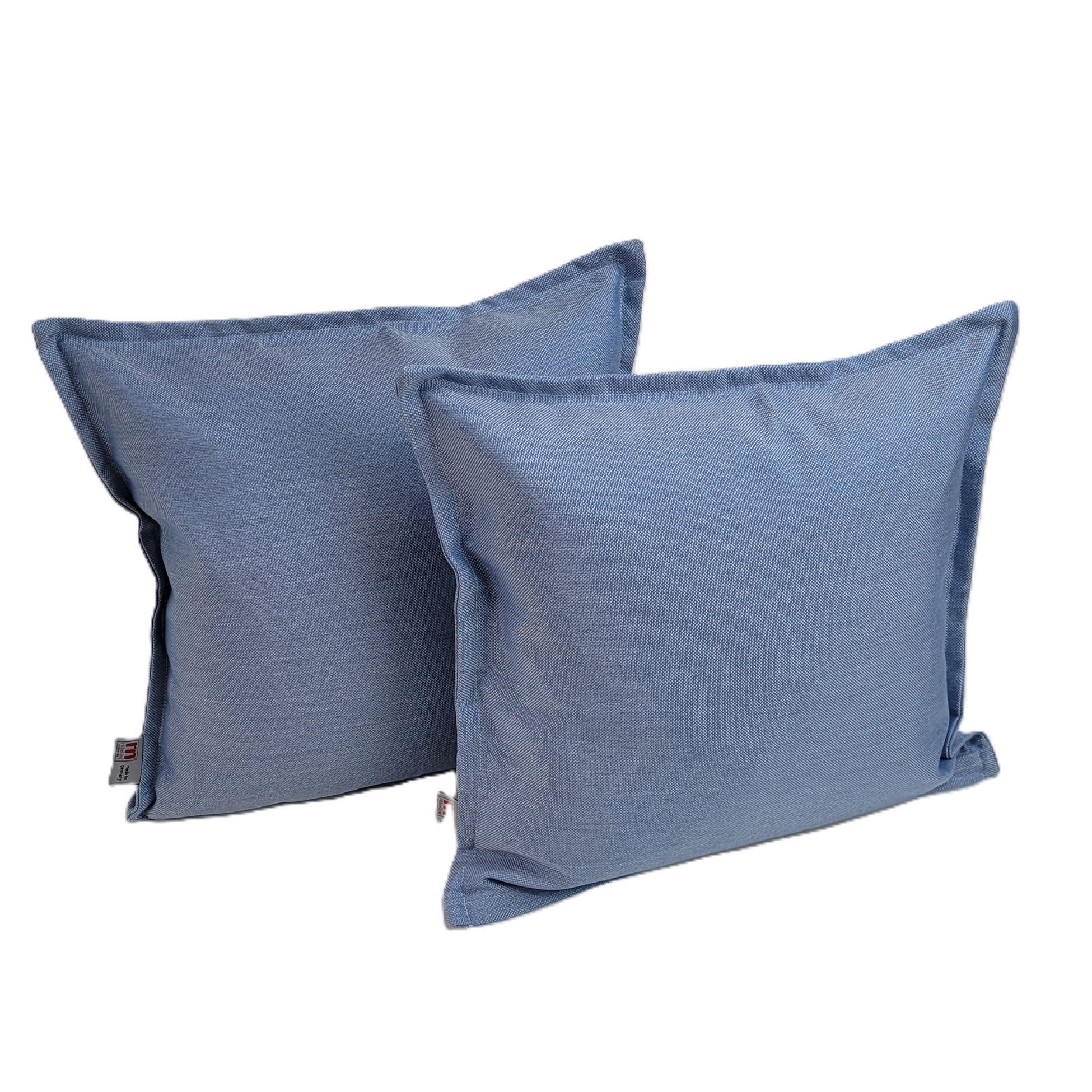 Rübeling Dekokissen 40x40cm, mit Füllung, in verschiedenen Farben, 2er Set, 1 cm Stehsaum, Hochwertiger Outdoor Stoff, mit Füllung