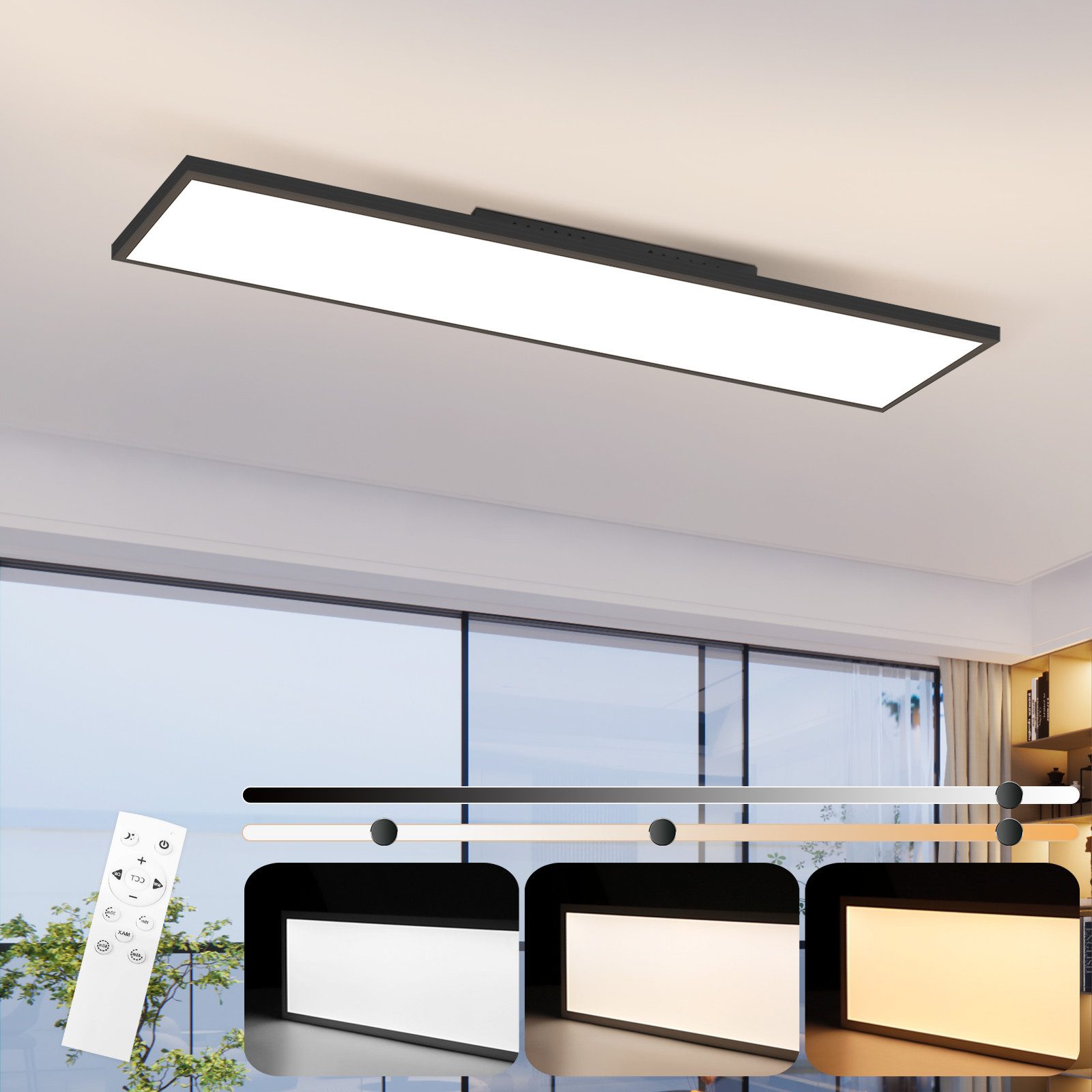 Nettlife LED Panel Schwarz/Weiß Dimmbar Deckenleuchte günstig online kaufen