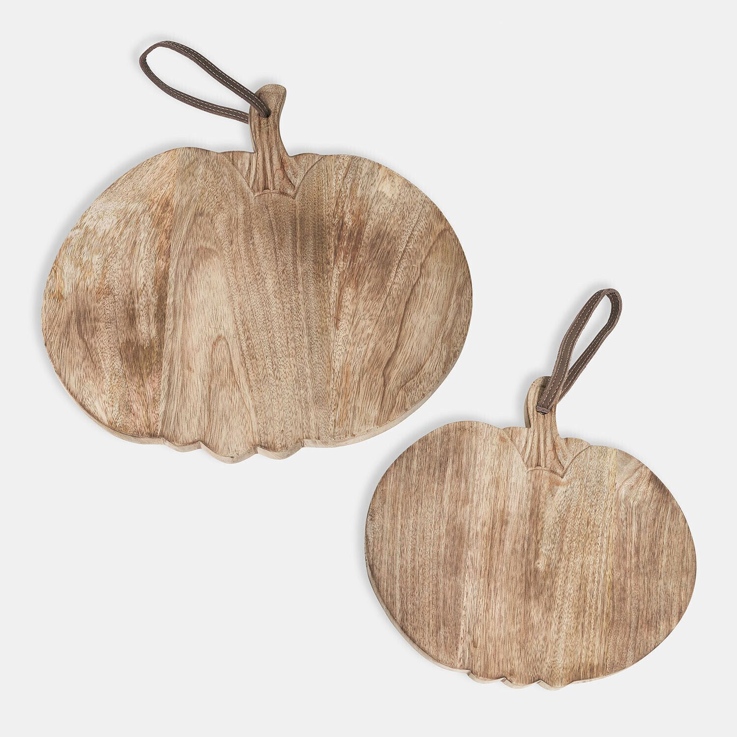 Mirabeau Schneidebrett Schneidebrett 2er Set Pavolinos braun, Mangoholz (mangifera indica), Aufhängung: 100% Büffelleder (bubalis Bubalus)