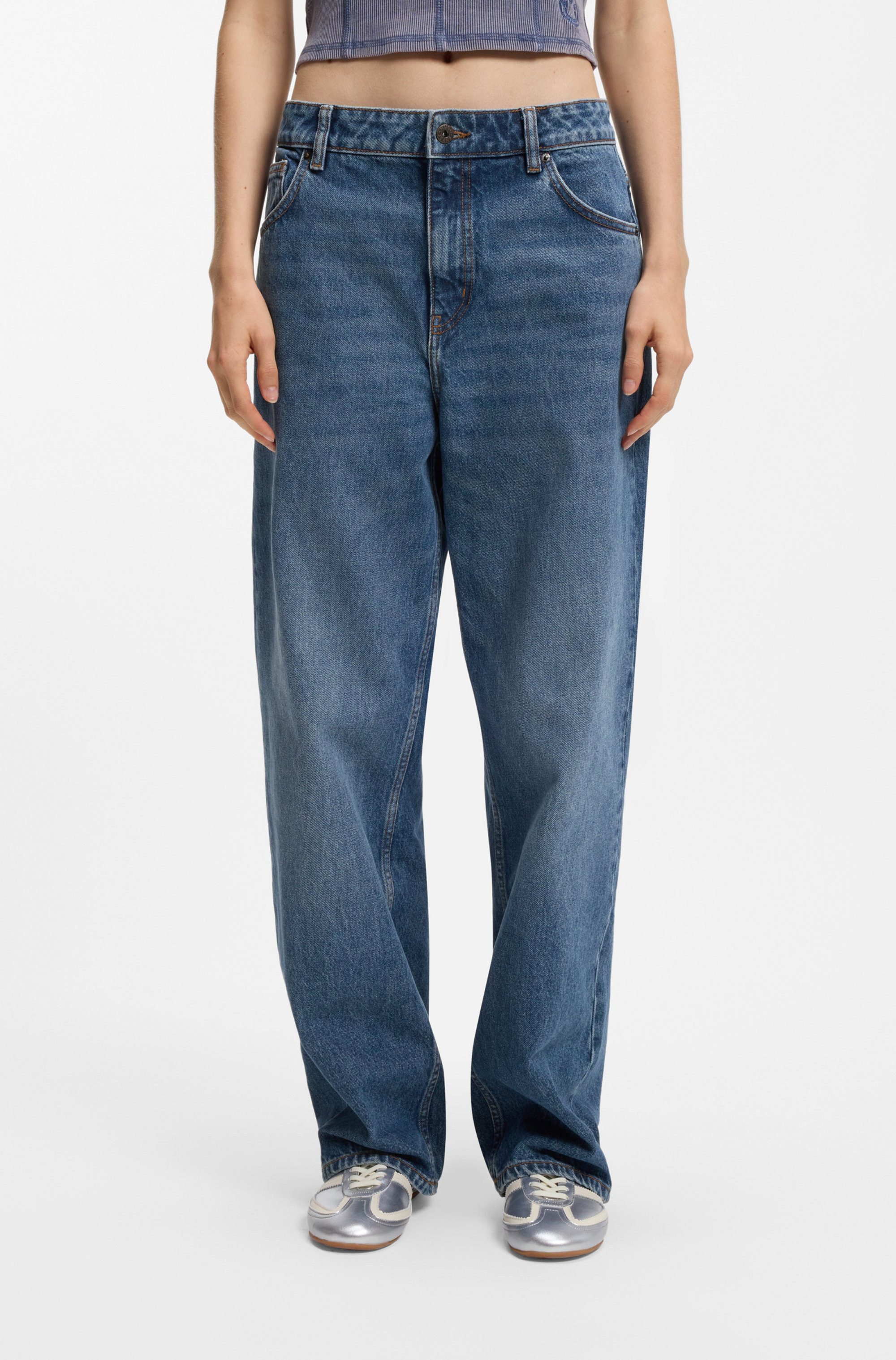 HUGO 5-Pocket-Jeans Leni Relaxed Fit mit niedriger Leibhöhe