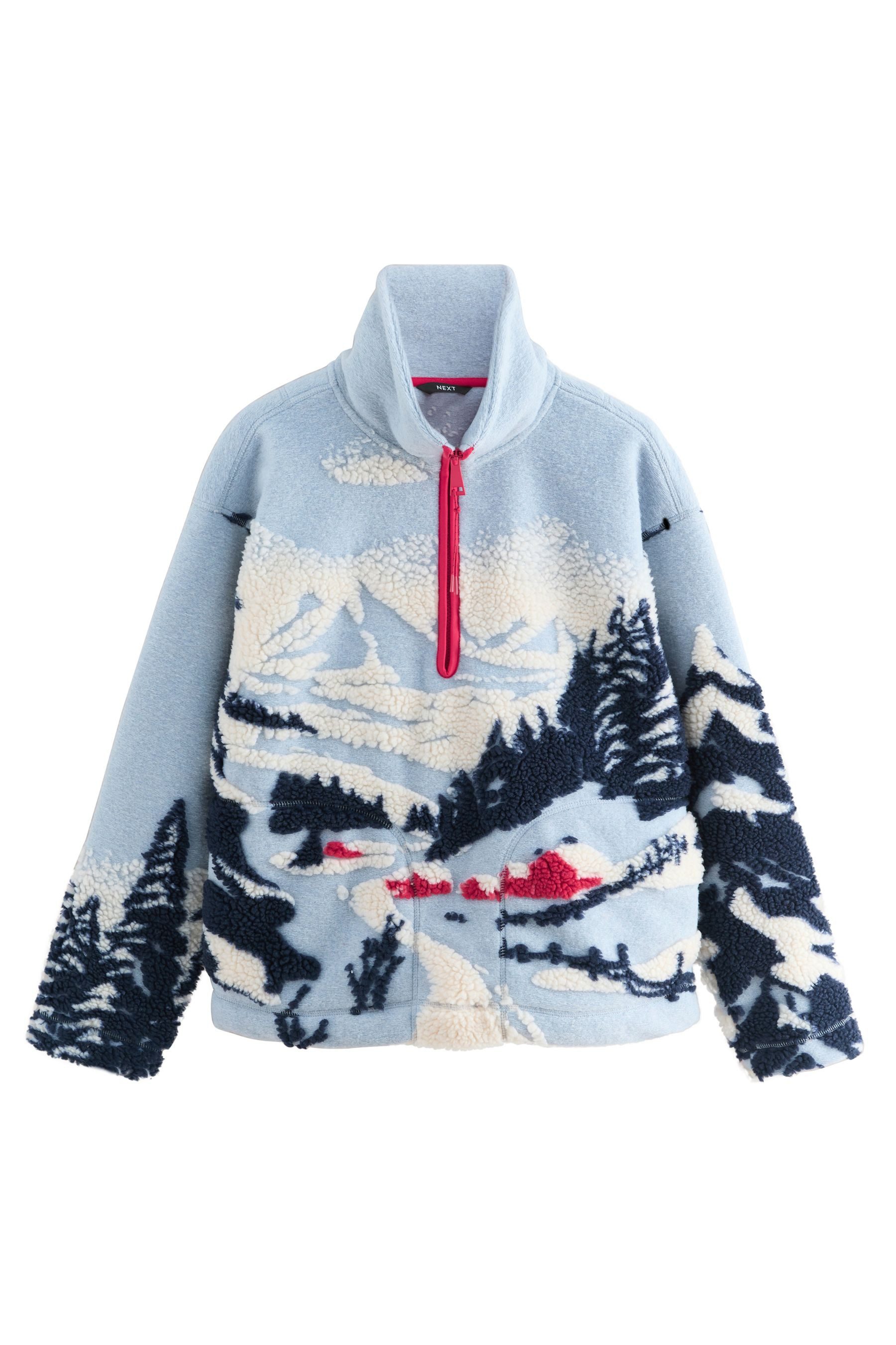 Next Fleecejacke Teddy-Borgoberteil mit 1/4-Reißverschluss (1-St)