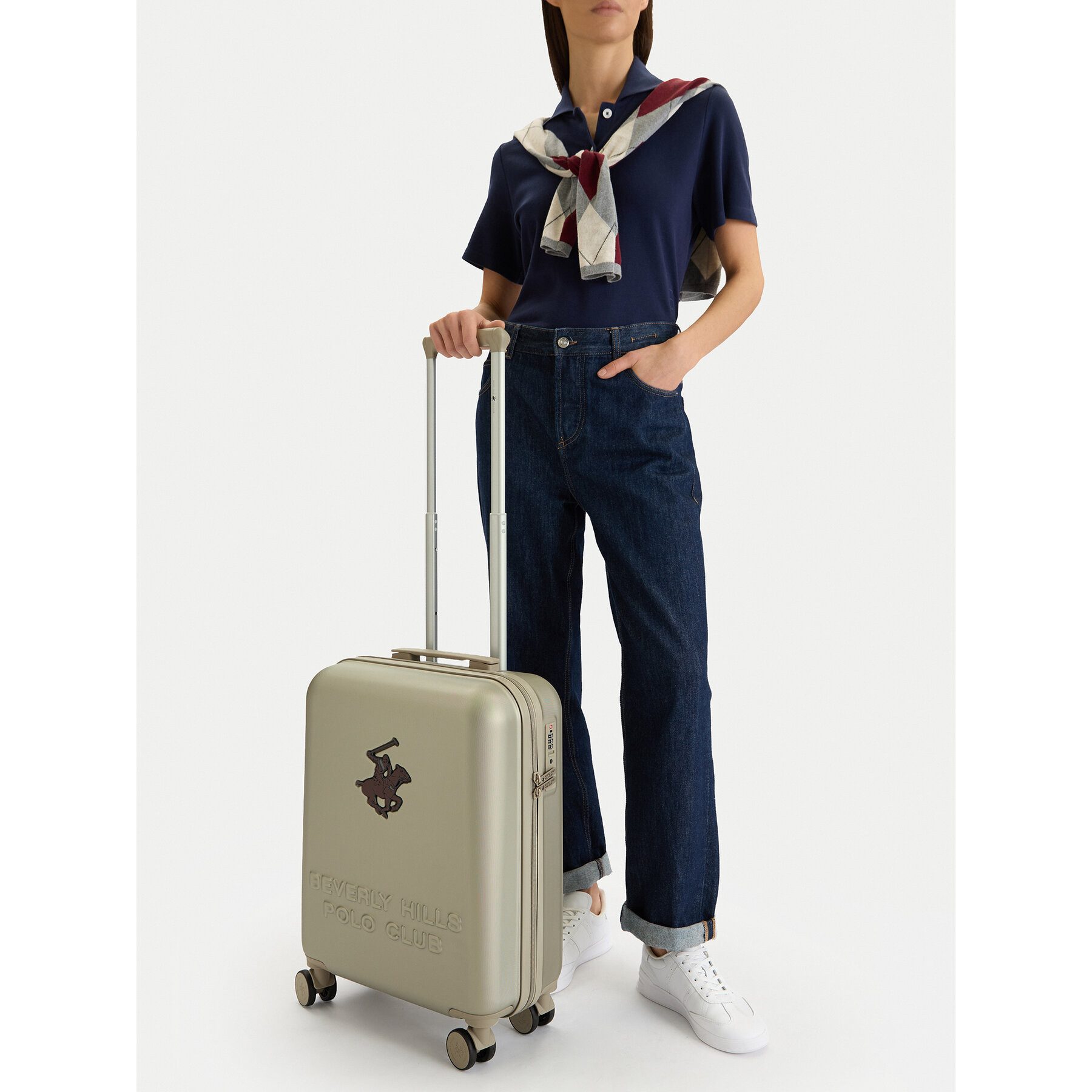 BEVERLY HILLS POLO CLUB Hartschalen-Trolley Beverly Hills Polo Club Unisex-Kabinenkoffer Beige