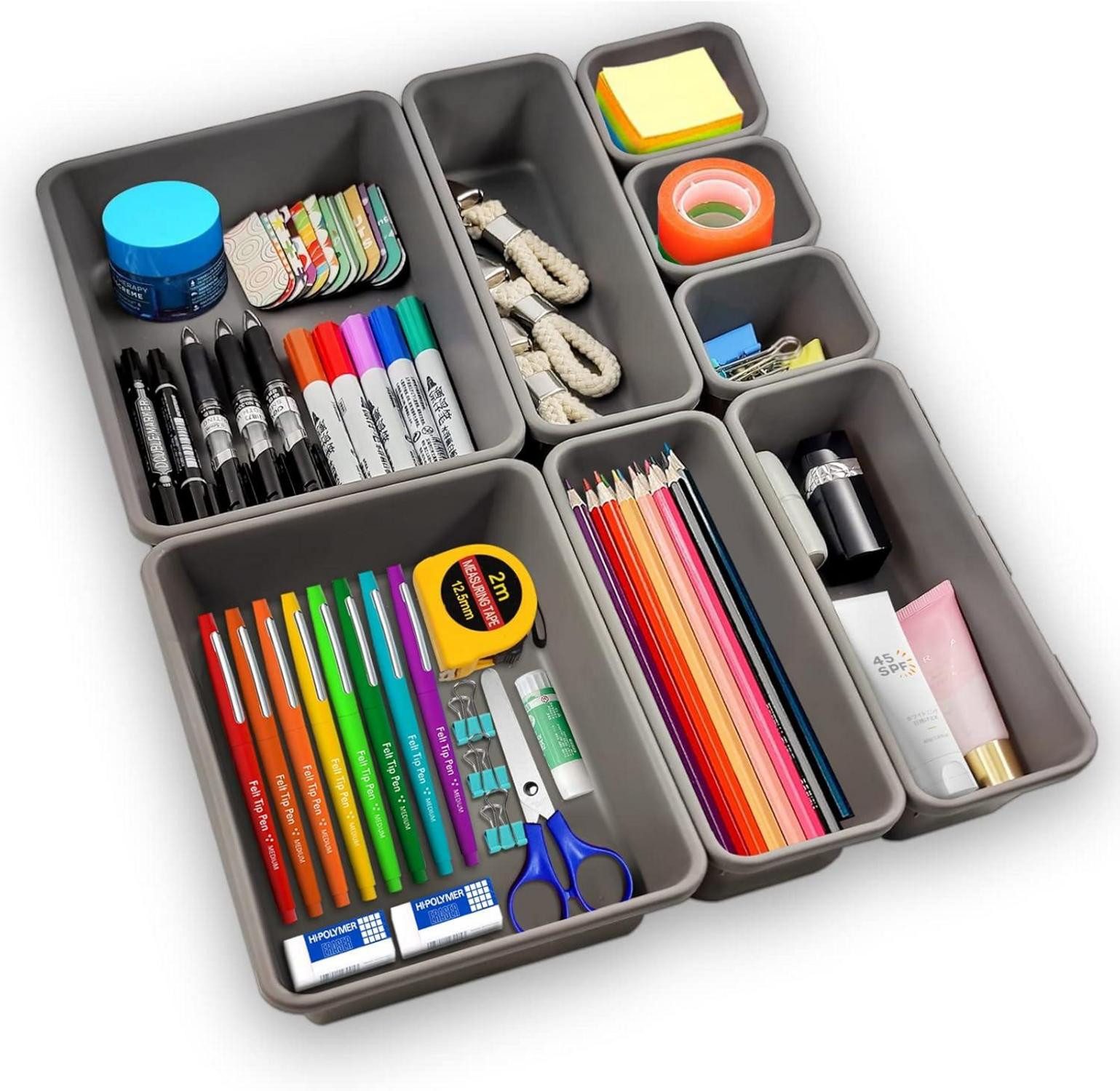 Schubladeneinsatz Schubladen Organizer Set 8-teilig Aufbewahrungsbox Ordnungssystem