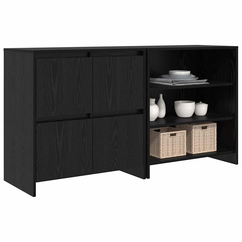 vidaXL Sideboard Sideboards 2 pcs Schwarz günstig online kaufen