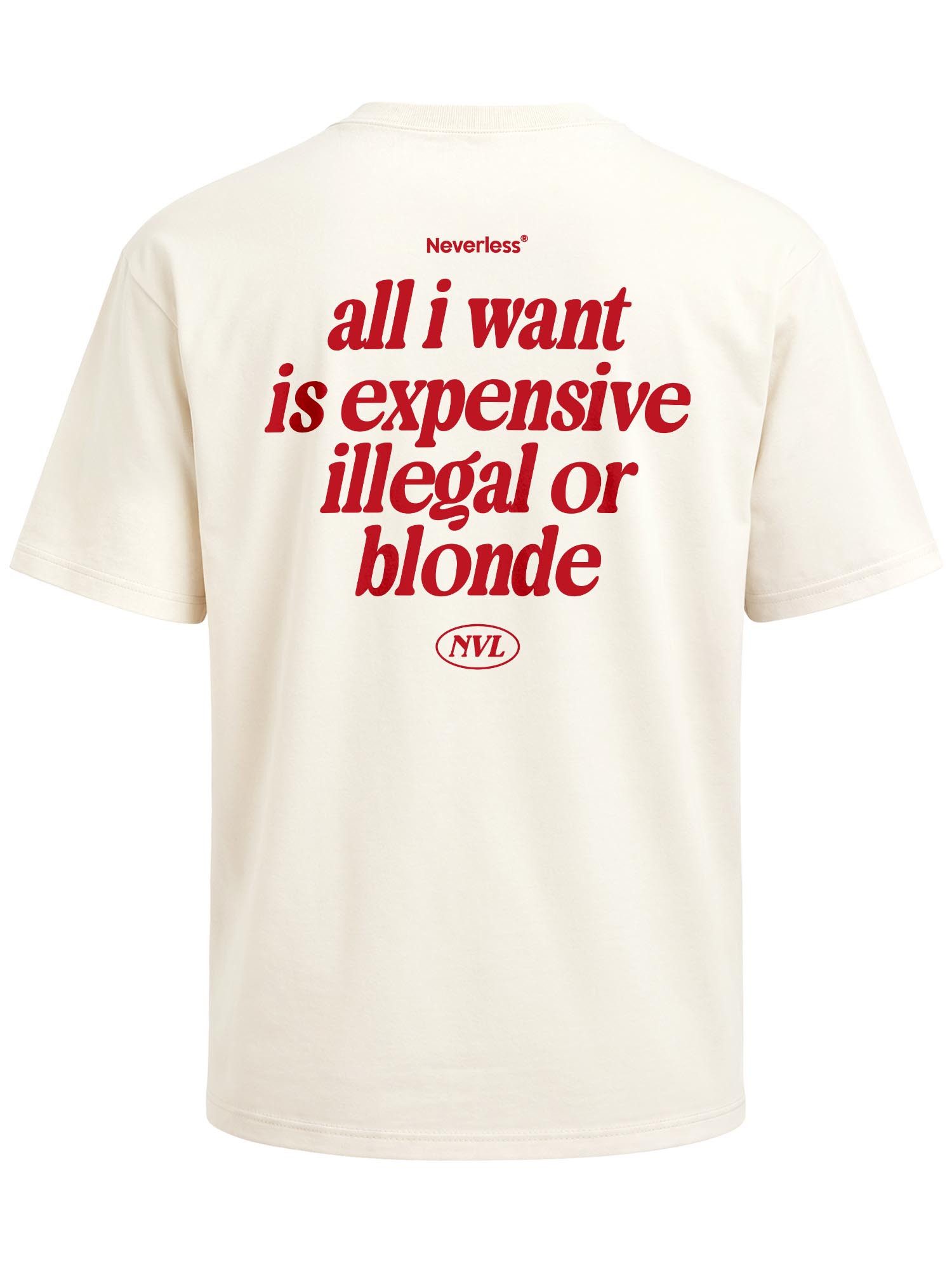 Neverless Oversize-Shirt Herren T-Shirt - Design expensive or blonde - Oversized Relaxed Fit mit Print