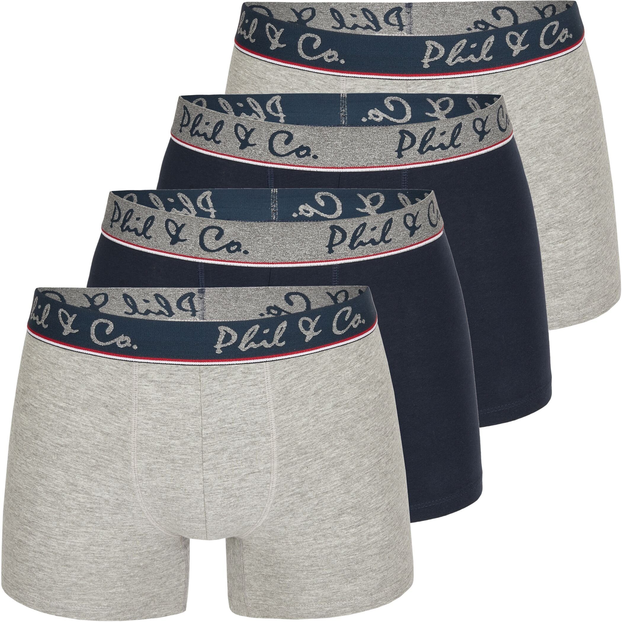 Phil & Co. Boxershorts 4er Pack Phil & Co Berlin Jersey Boxershorts Trunk Short Pant FARBWAHL (1-St) DESIGN 07