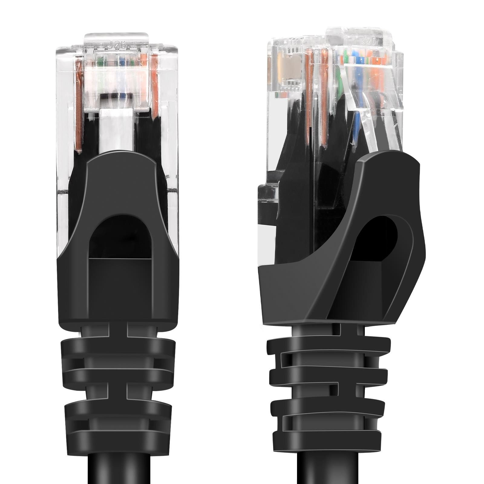 VERCO Cat 6 Netzwerkkabel rundes LAN-Kabel, RJ-45 (Ethernet), (25 cm), 10 / 100 / 1000 Mbits Geschwindigkeit bis 1 Gbits UTP Patchkabel