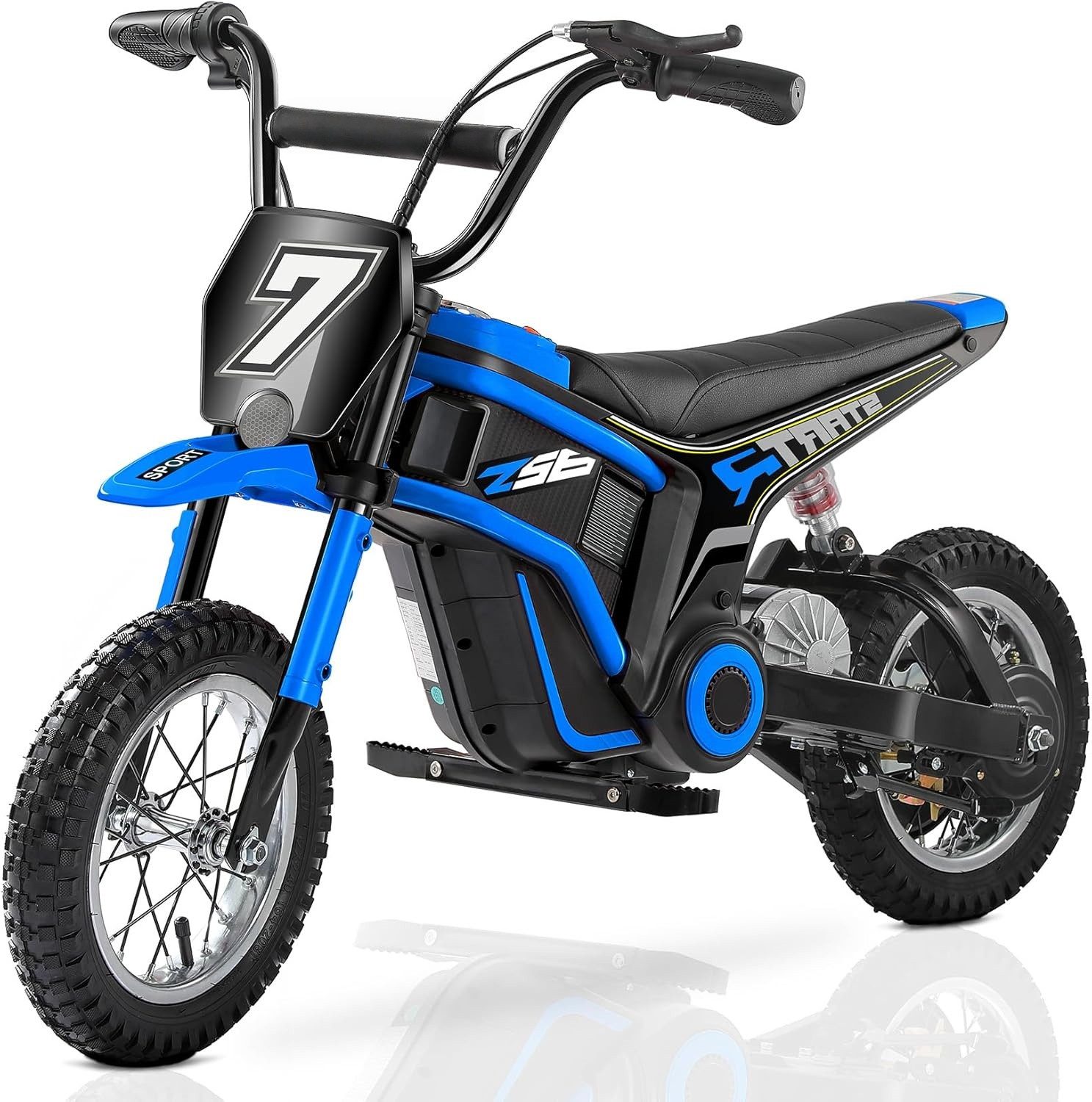 YOLEO Elektro-Kindermotorrad 350W Kinder Dirt Bike Motorrad Bluetooth mit Musik LED Rücklichter