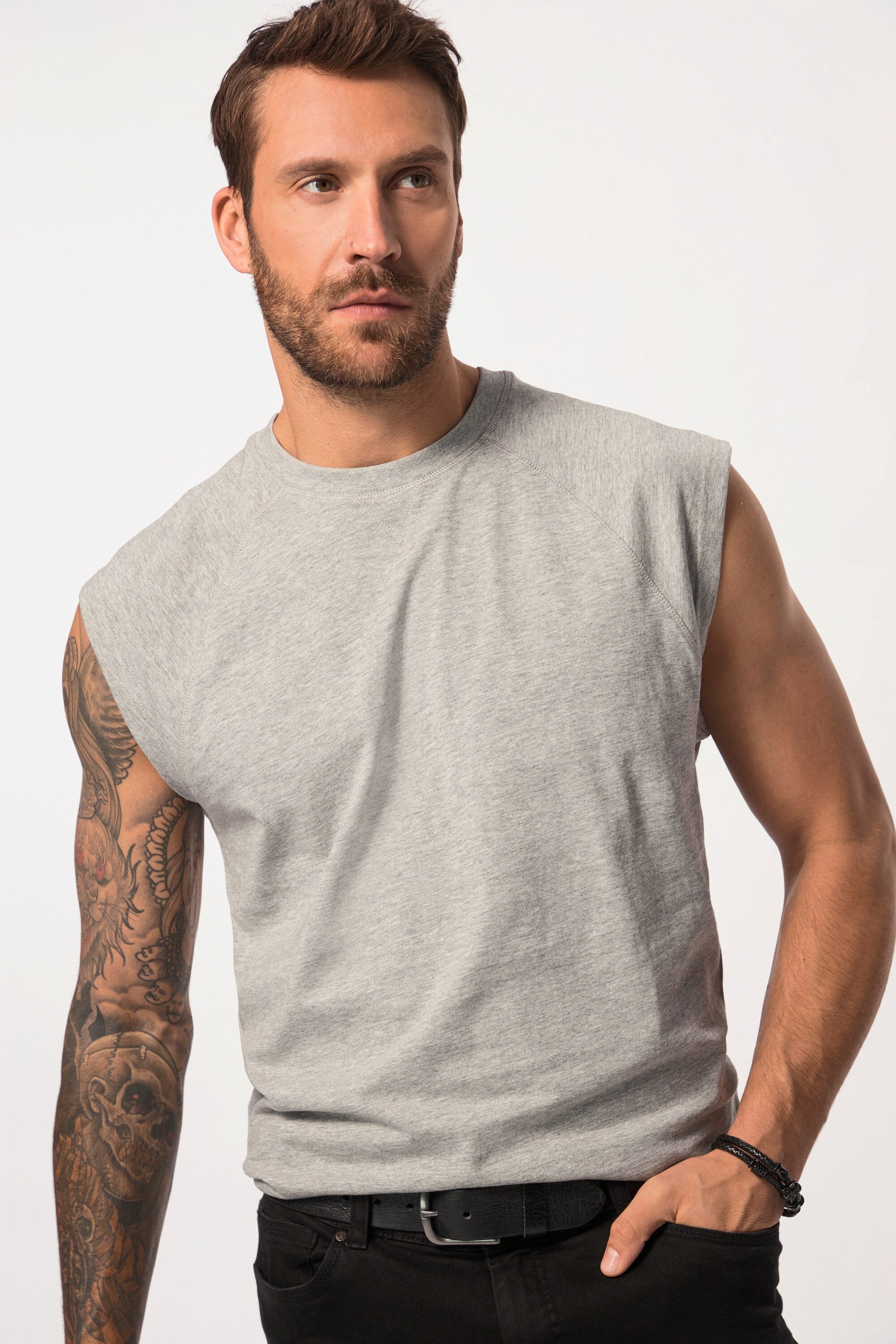 T-Shirt JP1880 Tanktop überschnittene Schultern Rundhals