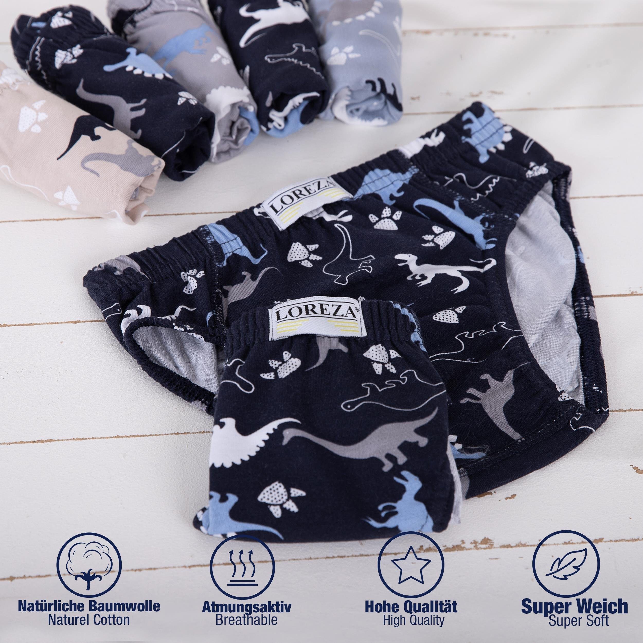 LOREZA Slip 10er Set Jungen Slips - Dinosaurier- Bunt (Set, 10-St) – Bild 4 von 5