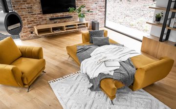 Best for Home Polstergarnitur Megis Soft, (Set, 3-tlg., 3er-Sofa mit Schlaffunktion, Sitzhocker, Sessel), Sofa mit Bettfunktion