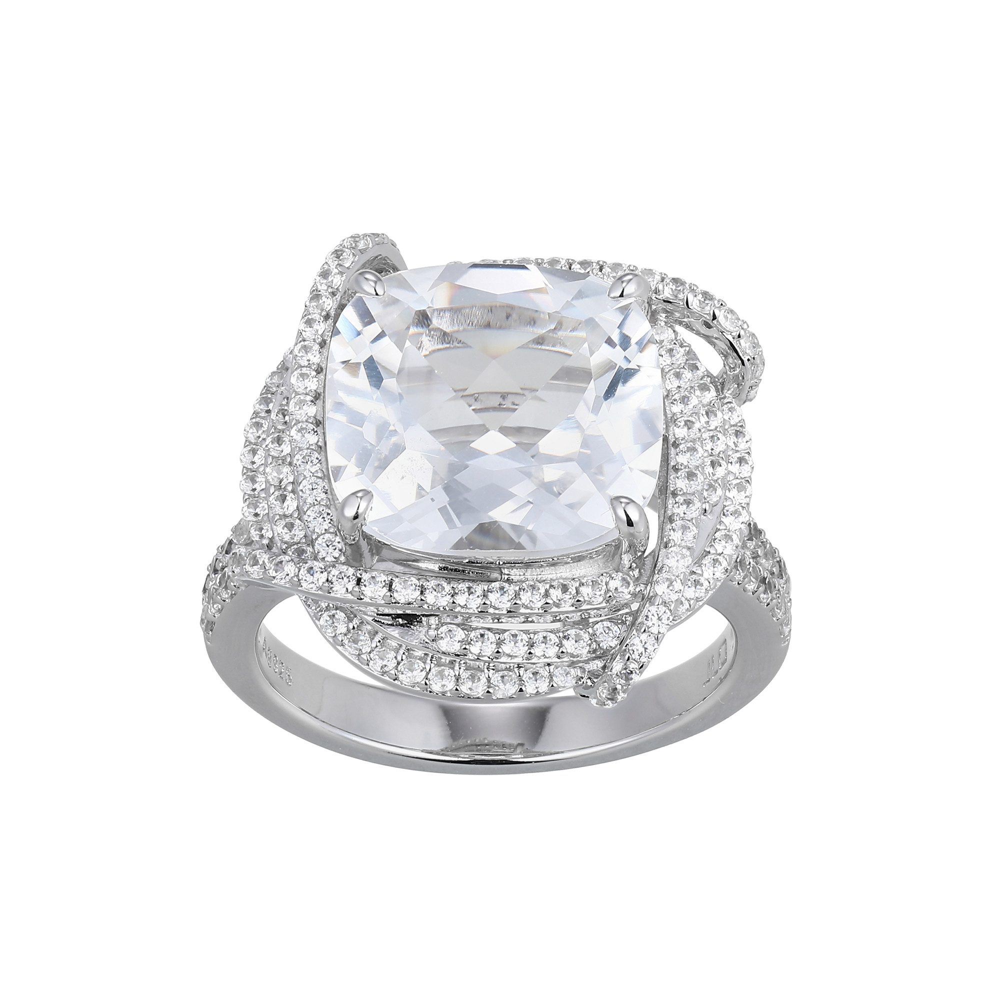 Cavill Silberring Cavill Ring mit weißem Topas 5,83 ct in 925er Sterlingsilber Pavé (1-tlg)