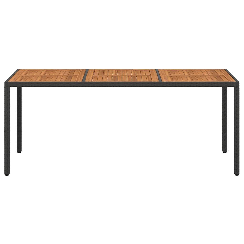 vidaXL Gartentisch Gartentisch 190x90x75 cm Poly Rattan und nholz Schwarz (1-St)