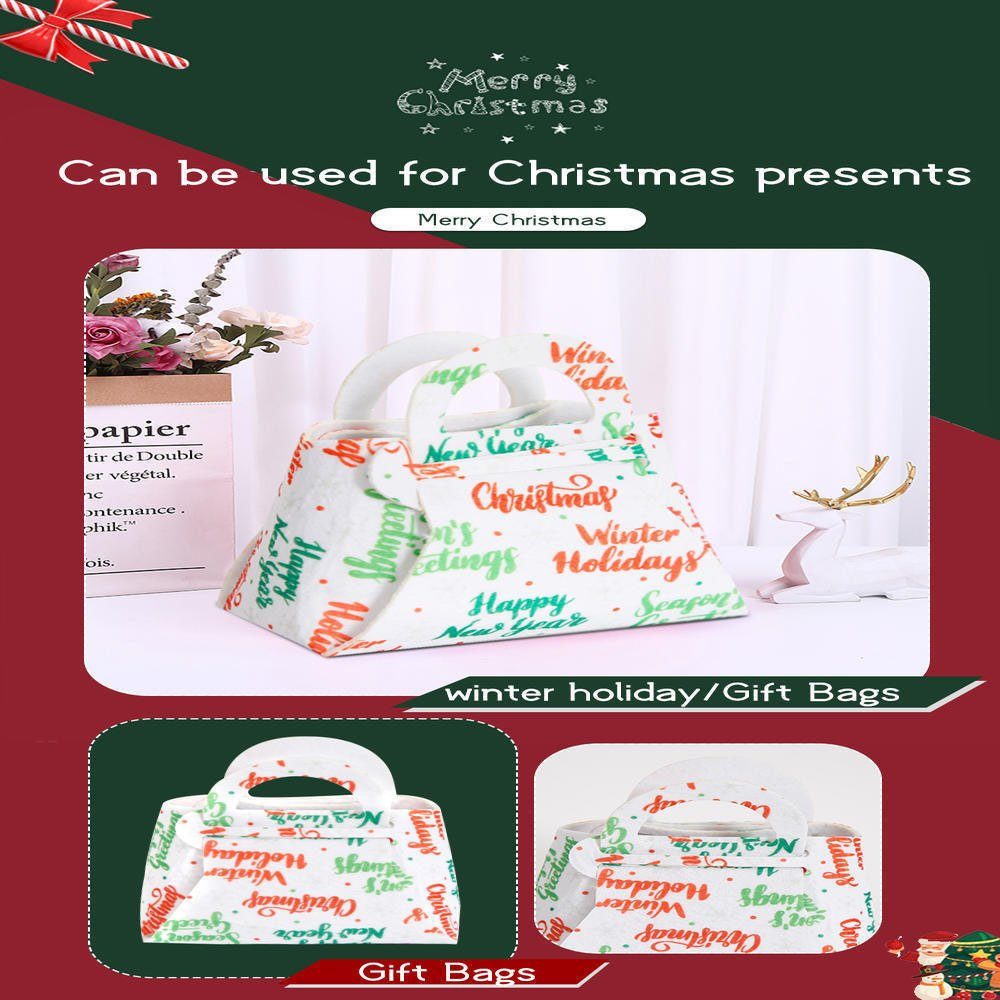 Muster Weihnachts-Filz-Geschenk-Falttasche, Personalisiertes Bedruckt Christbaumschmuck white background Blusmart