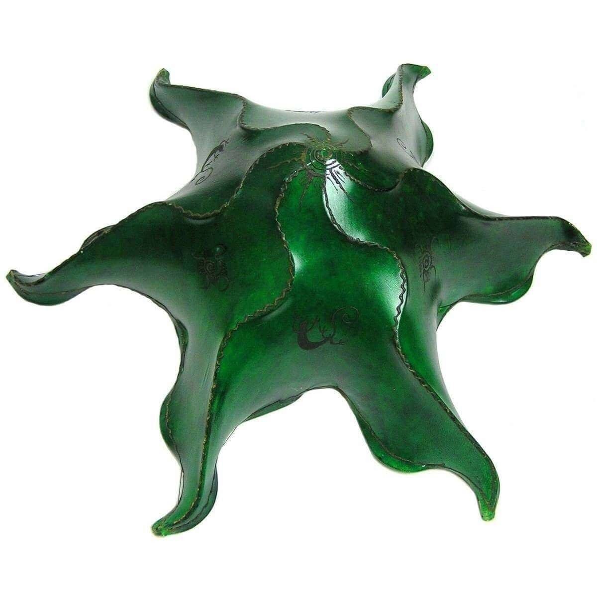 SIMANDRA Лампыschirm marokkanische Lederlampe STERN Gecko 63 cm, Grün