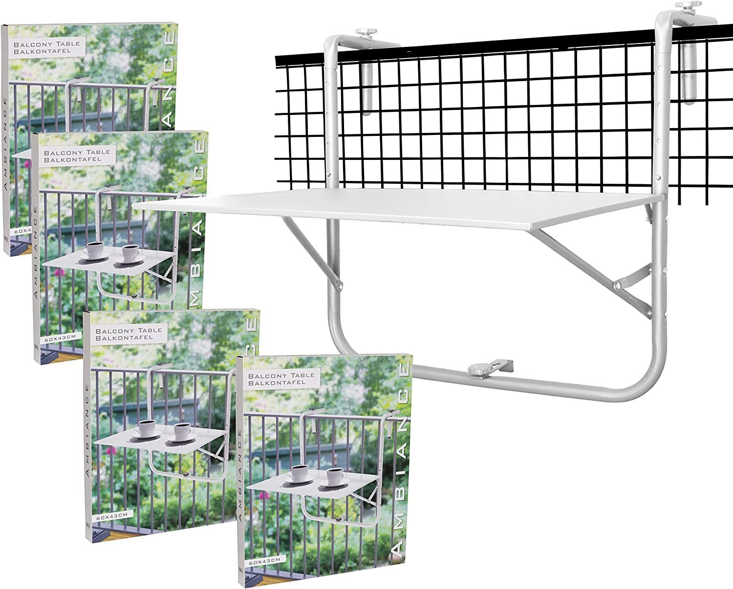 Trendyshop365 Balkonhängetisch klappbar 60x40cm wetterfest (4-St), günstig online kaufen