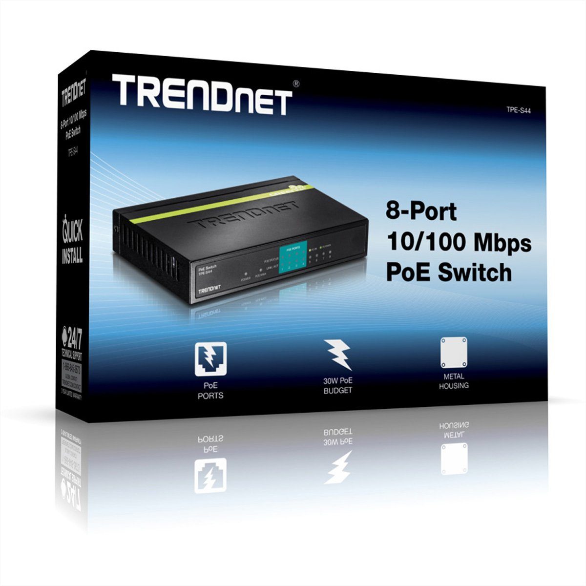 TPE-S44 (Energie Netzwerk-Switch switch Trendnet (PoE) Ethernet Unmanaged network Über