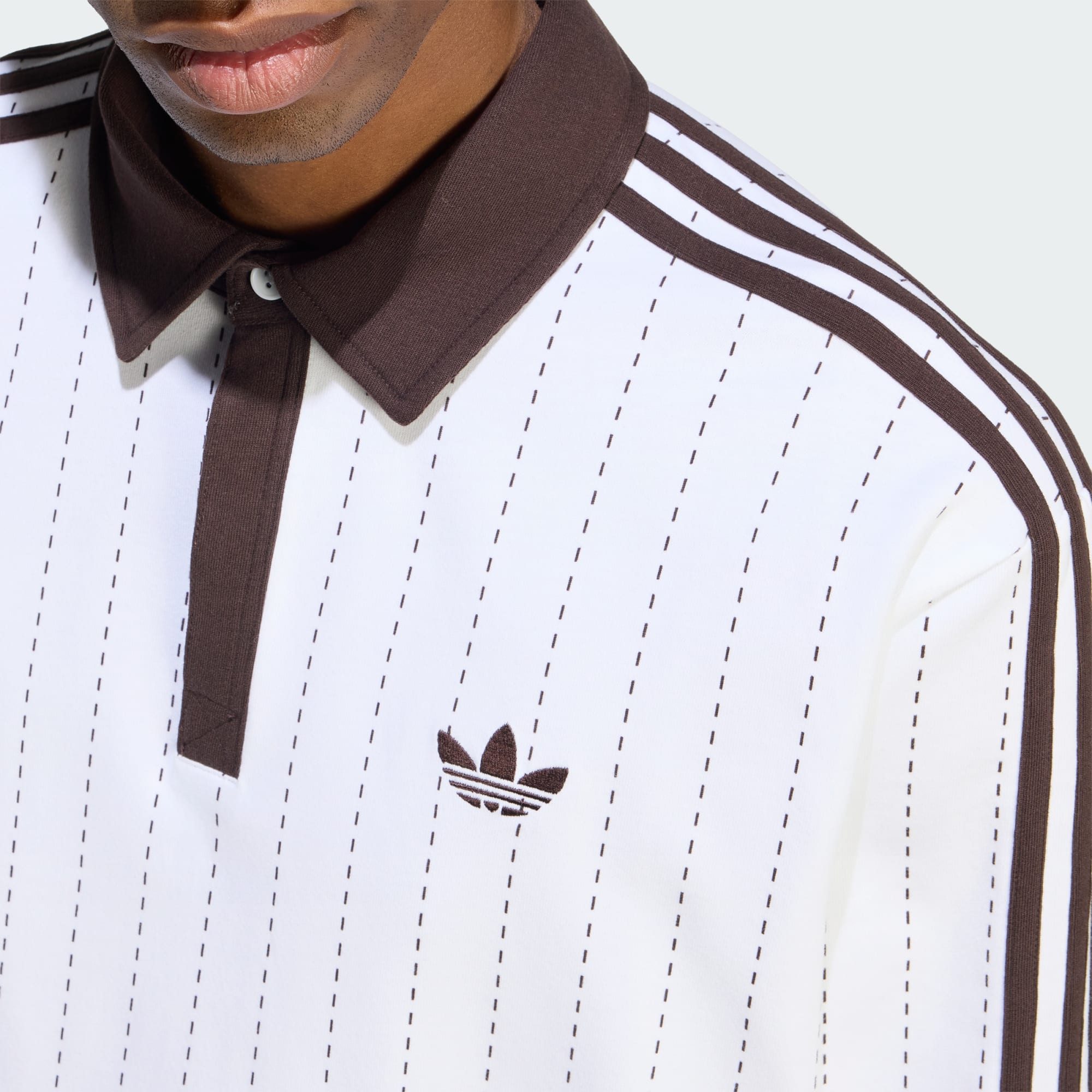 adidas Originals Langarm-Poloshirt POLOSHIRT, NADELSTREIFEN, LANGÄRMELIG (1-tlg) – Bild 4 von 5