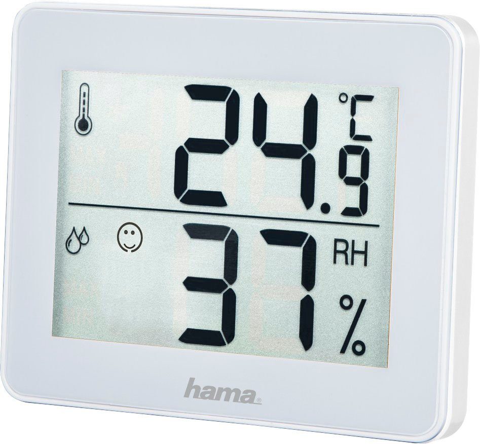 Hama Thermo-/Hygrometer "TH-130", Innenwetterstation Thermometer Weiß