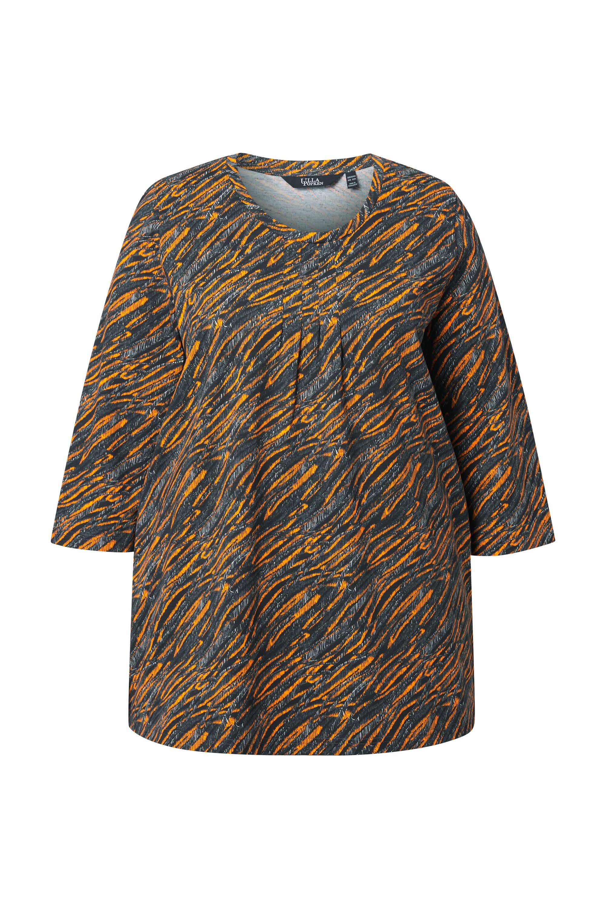 T-Shirt Shirt grafischer Druck A-Linie Rundhals 3/4-Arm