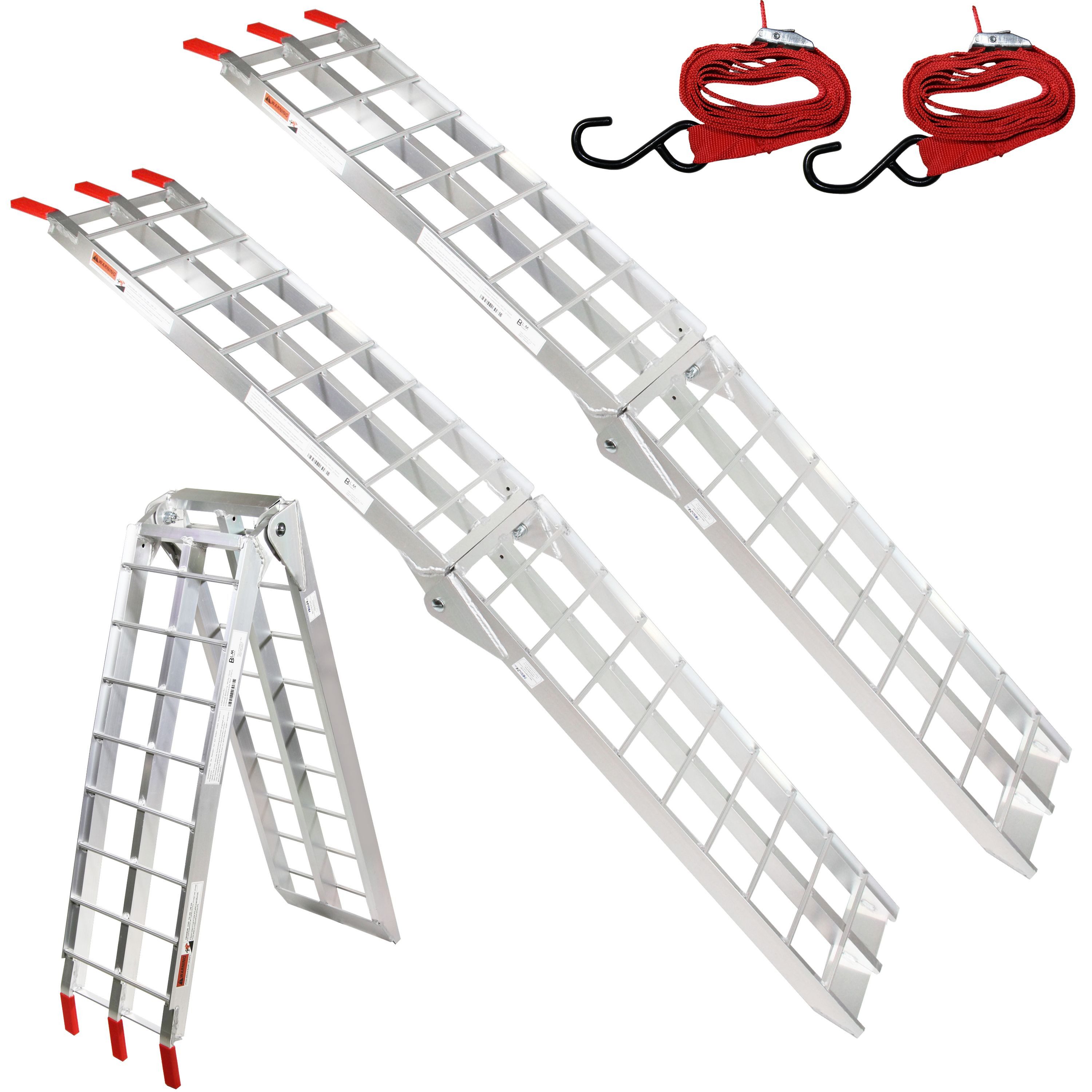 HELO24 Auffahrrampe Rampe klappbar Laderampe Verladerampe Schiene 680kg Alu R4 (2-St)