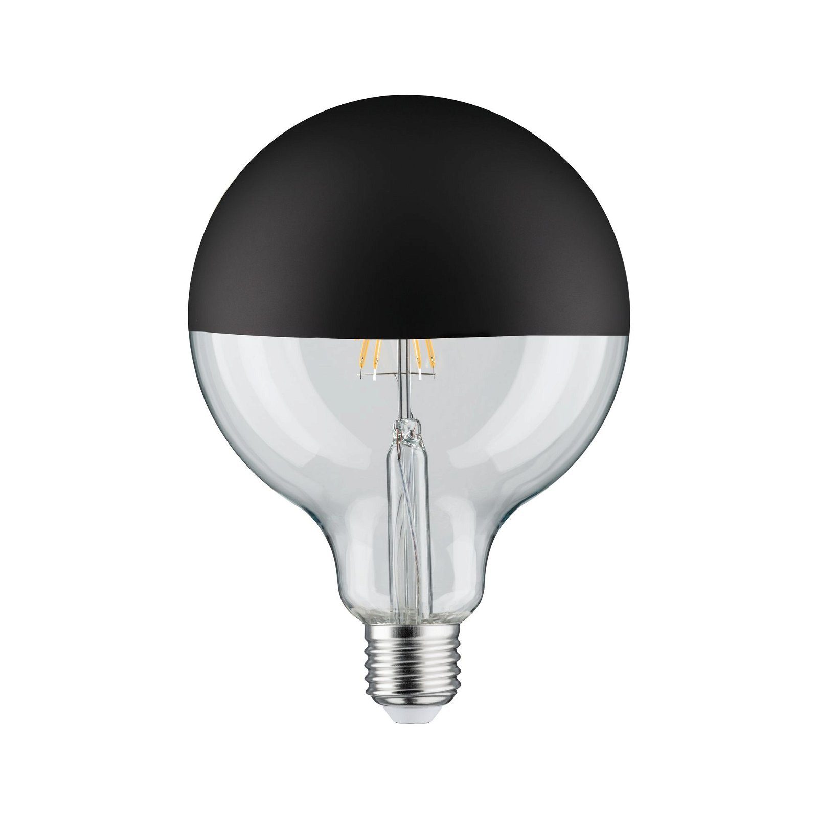 Paulmann LED-Leuchtmittel G125 Kopfspiegel 600lm 2700K 6,5W 230V schwarz matt, 1 St., Warmweiß
