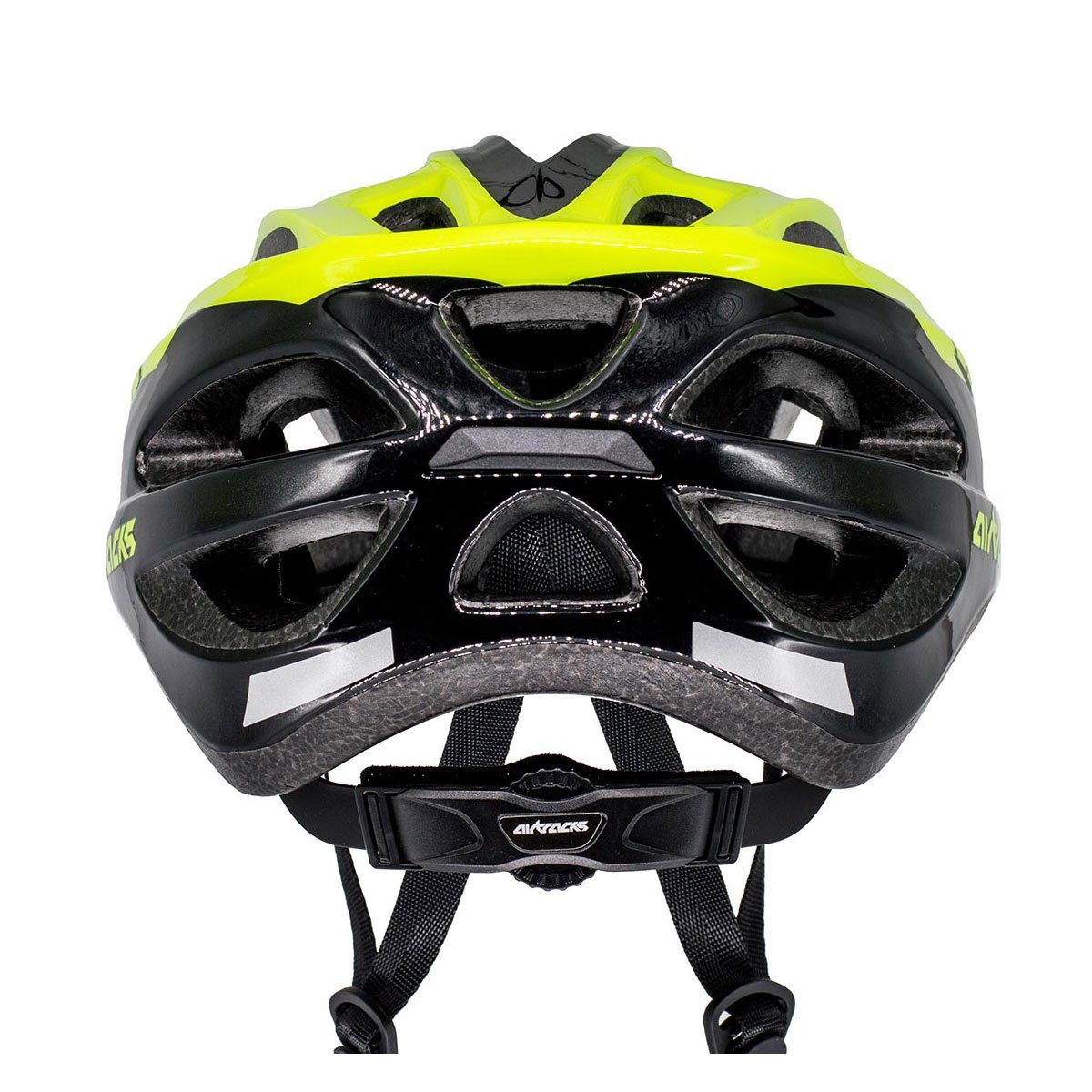 Airtracks Fahrradhelm Fahrradhelm Master S/M (54-58cm), L/XL (58-62cm) (RD-10 für Herren und Damen - EPS-Körper), + IN MOULD - Neon Weiß Schwarz – Bild 4 von 5