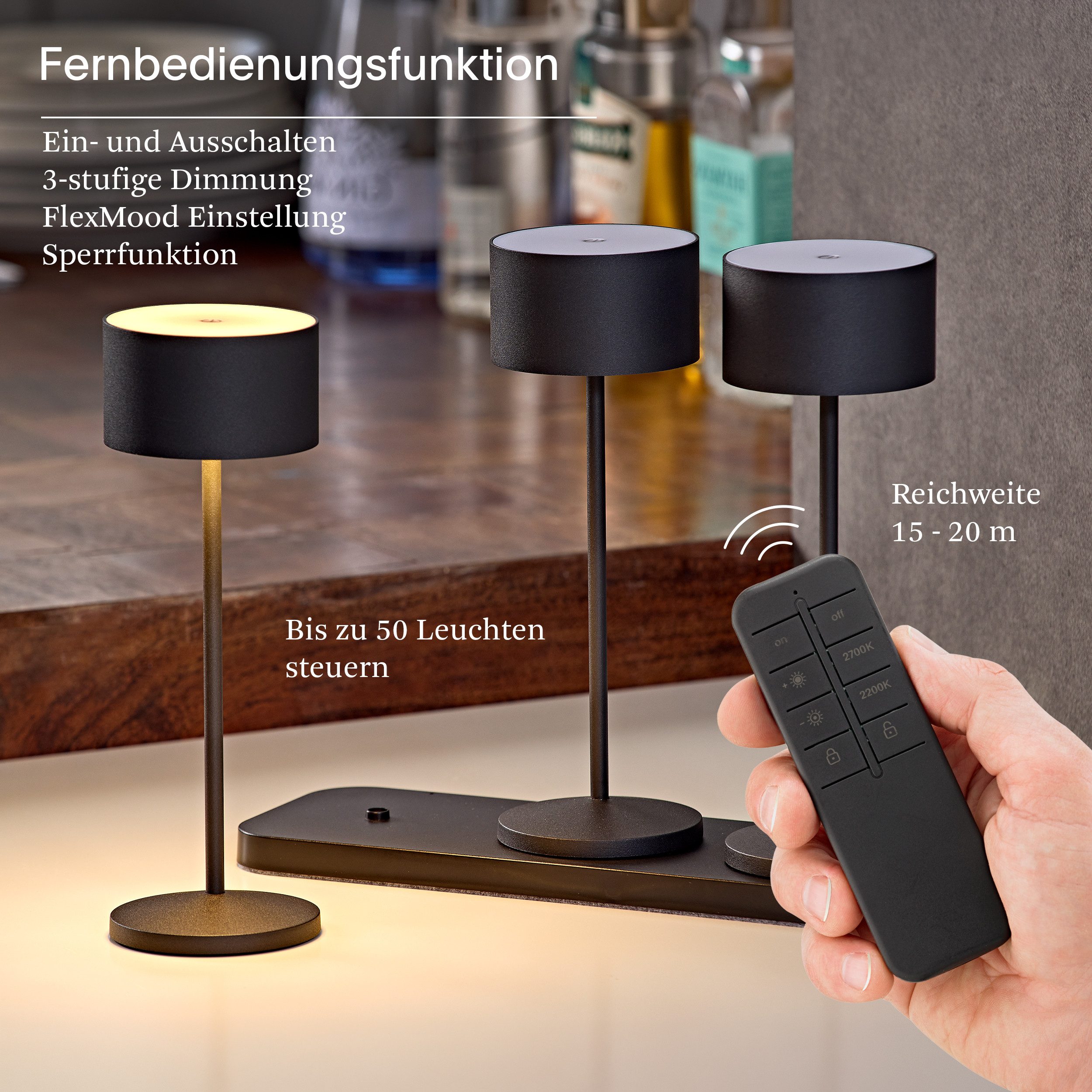 SIGOR LED Tischleuchte, Touch /Remote, LED fest integriert, Warmweiß