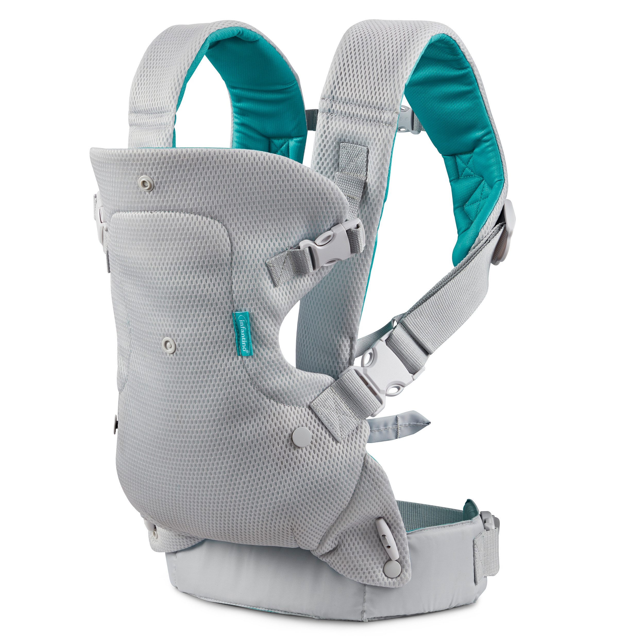 Infantino BKids Babytrage Flip Advanced - Grau, Baby Bauchtrage Rückentrage ab Geburt von 3,6 - 14,5 kg 4 positionen