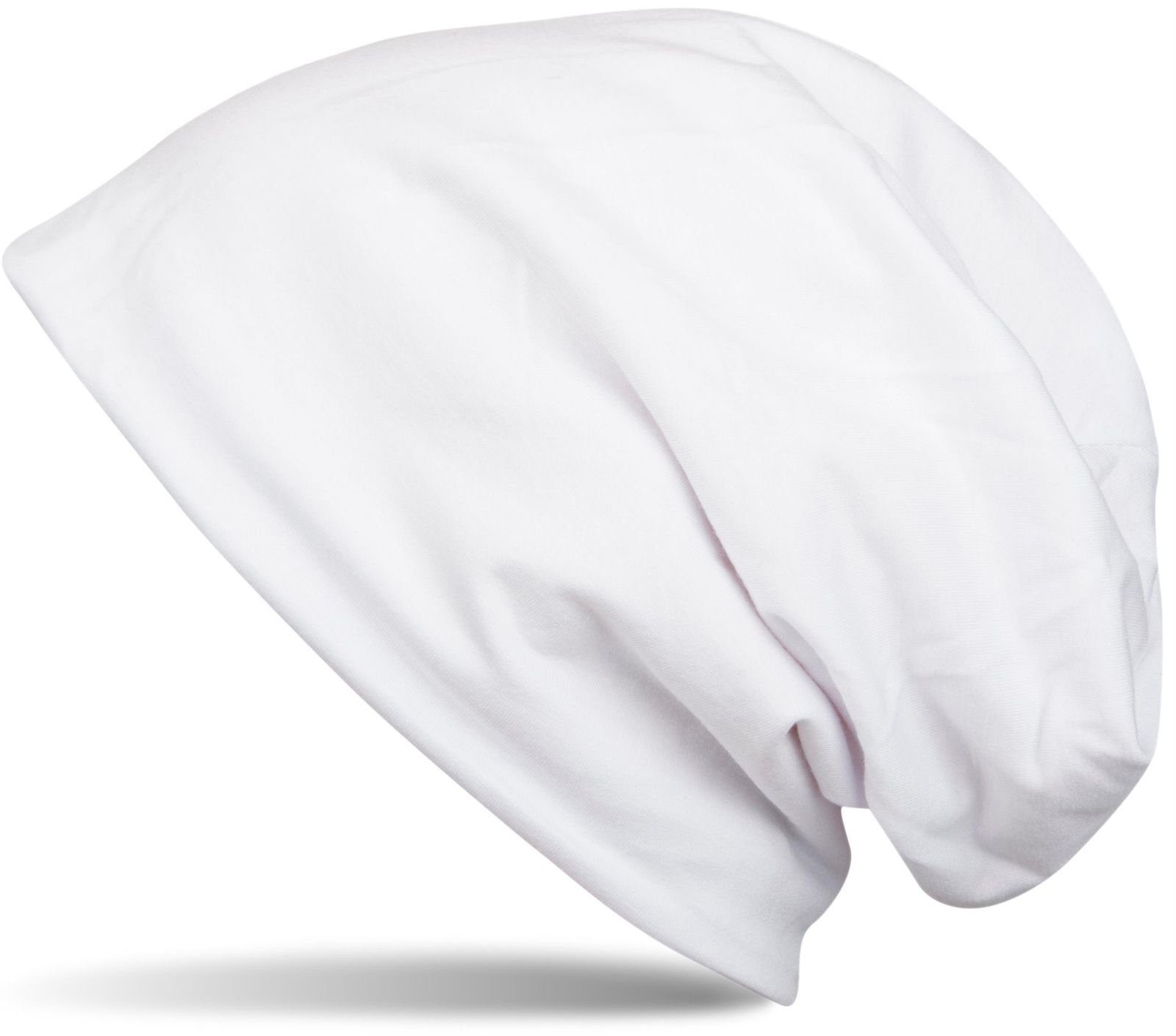 Unifarbene Beanie Beanie mit Mütze styleBREAKER Weiß Fleece (1-St)