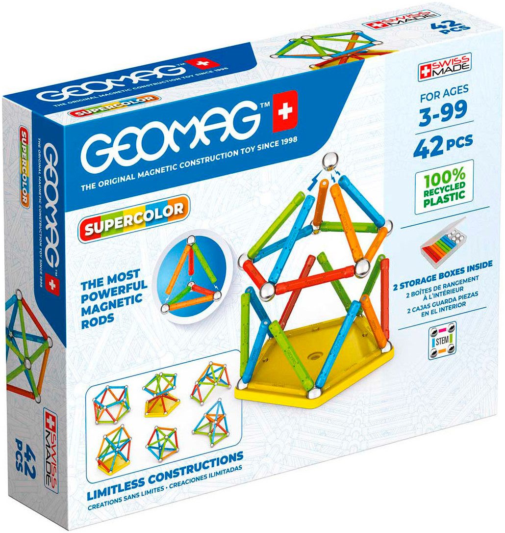 Geomag™ GEOMAG™ Supercolor Recycled Magnetspielbausteine, (42 St., 15_1_Invento Geomag)