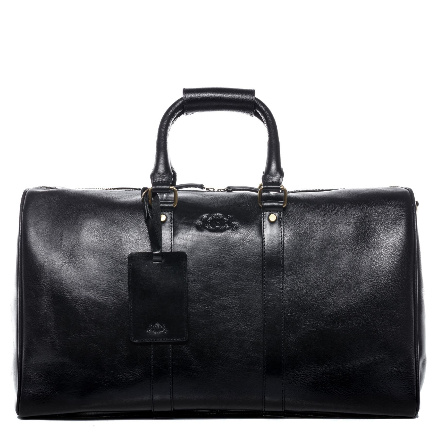 Reisetasche echt Leder Weekender groß schwarz FRANKLIN